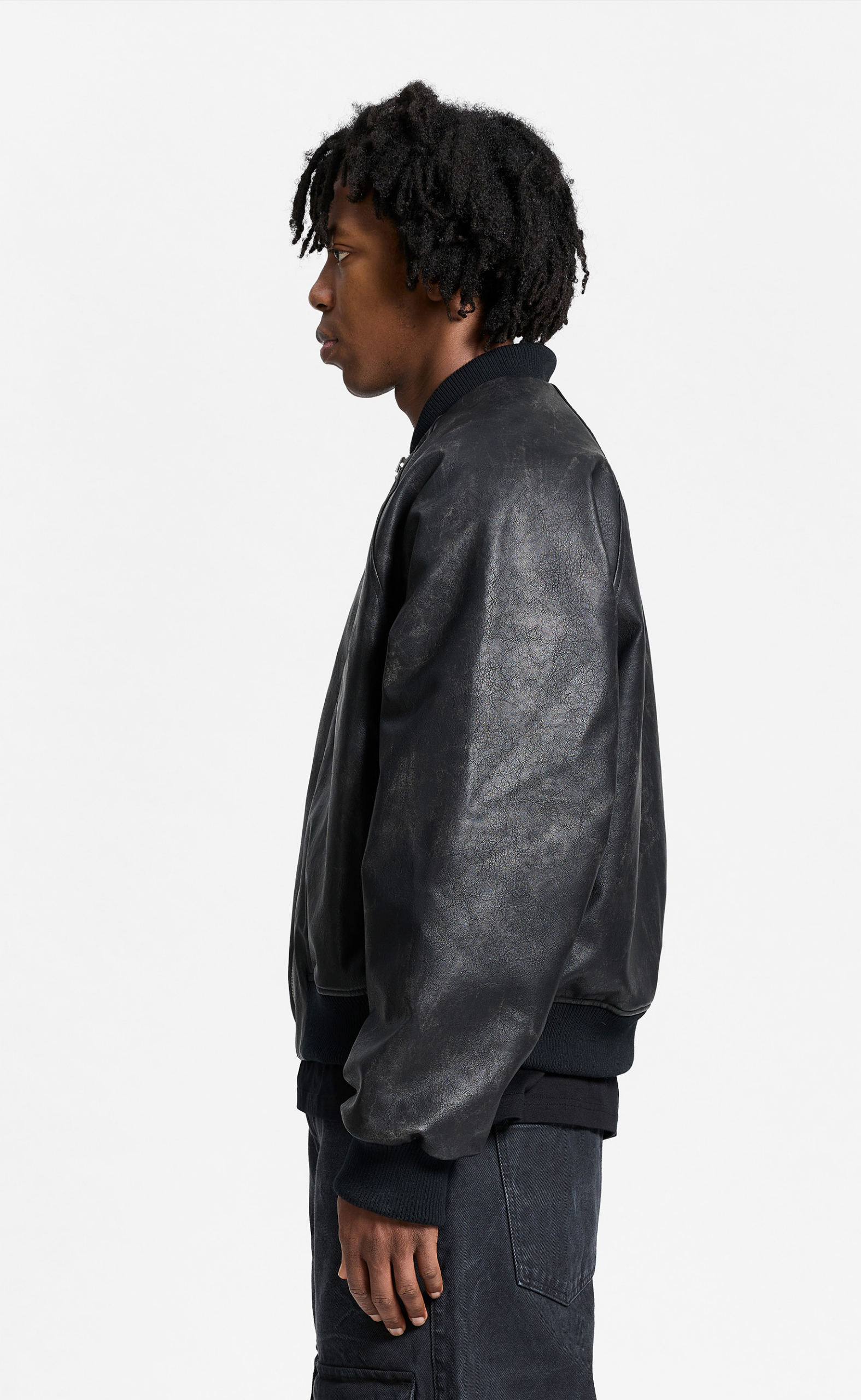 BOMBER WASHED BLACK JACKET