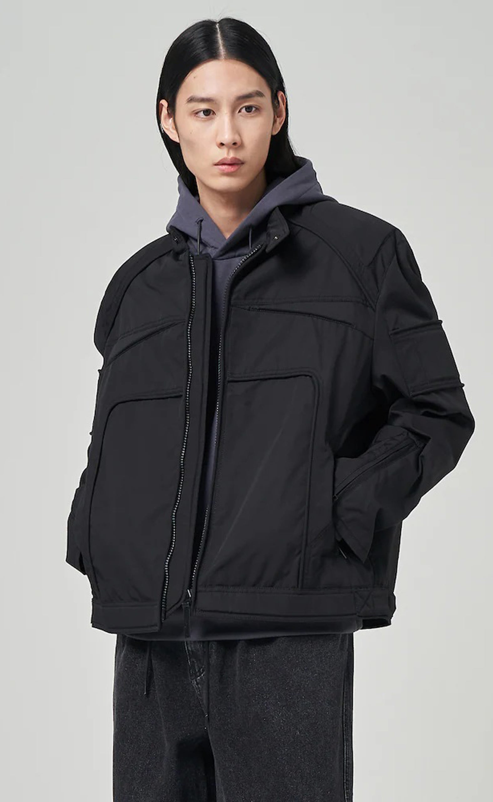 PADDED RACER BLACK JACKET