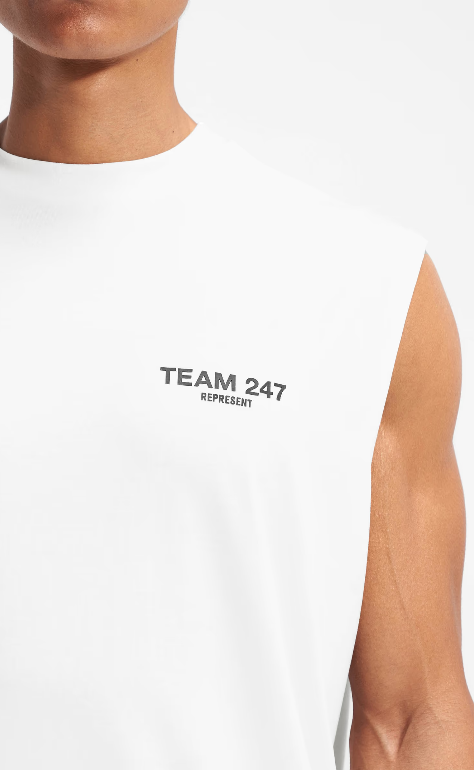 TEAM 247 OVERSIZED FLAT WHITE TANK TOP