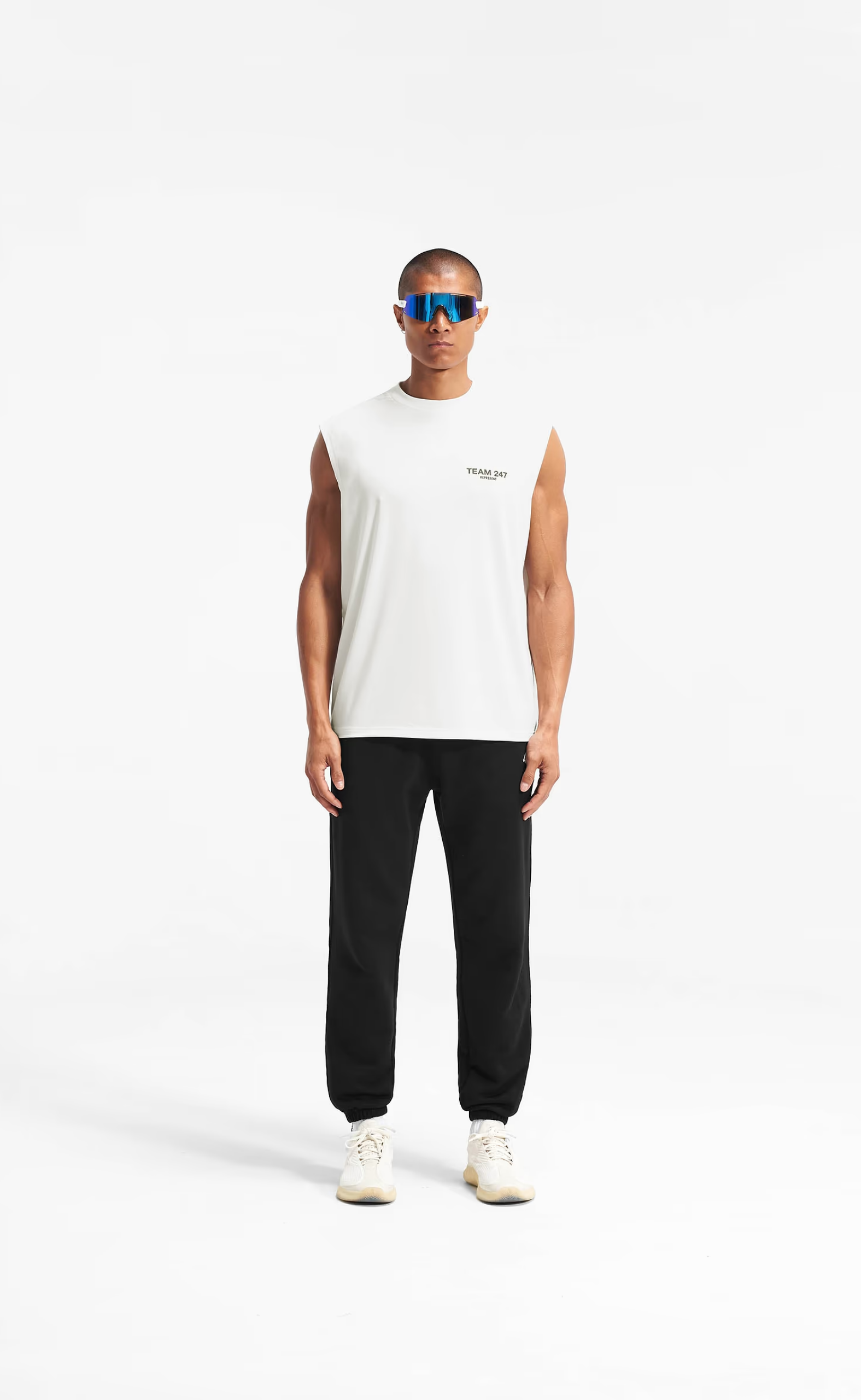 TEAM 247 OVERSIZED FLAT WHITE TANK TOP