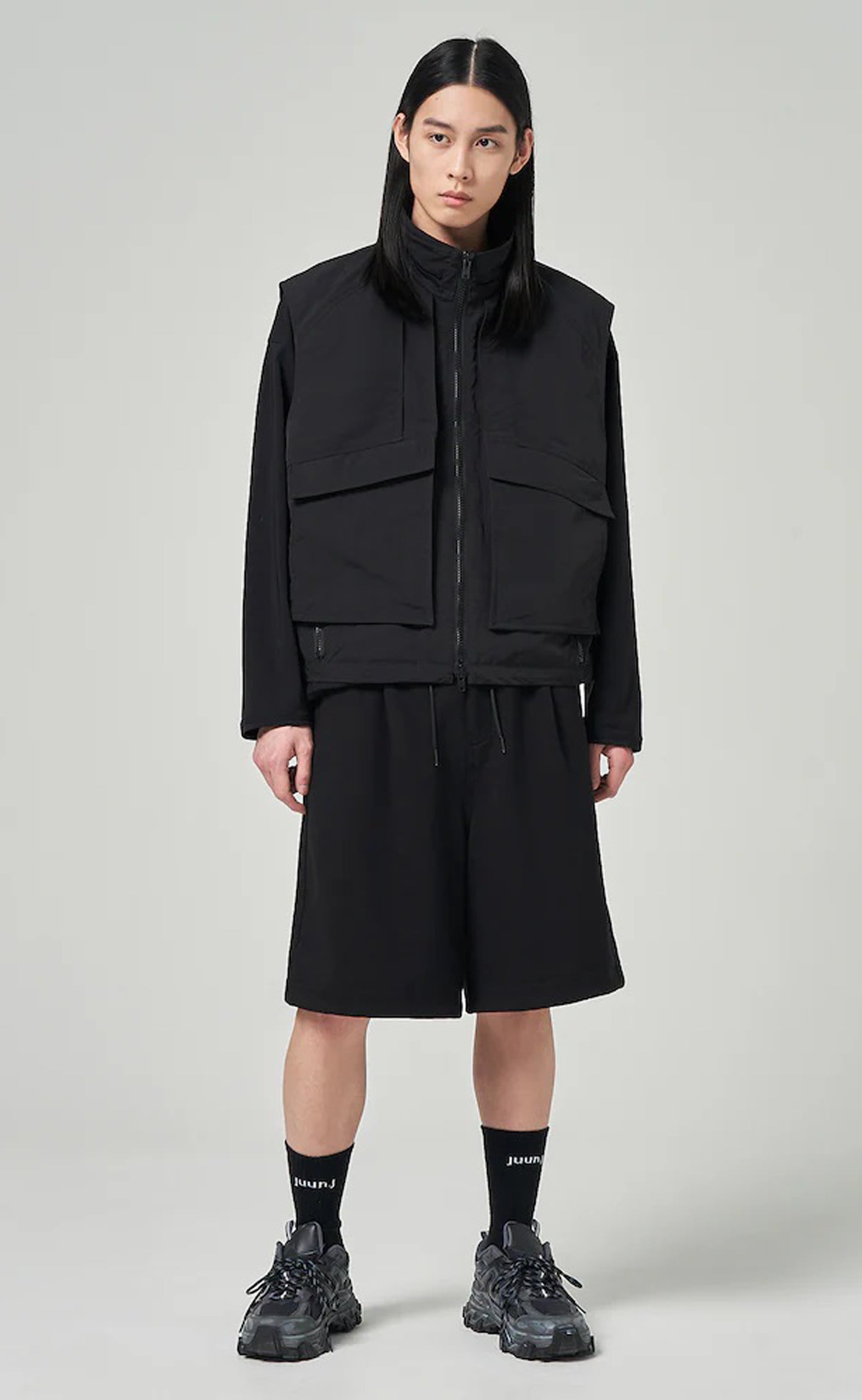 NYLON POCKET COVER BLACK VEST