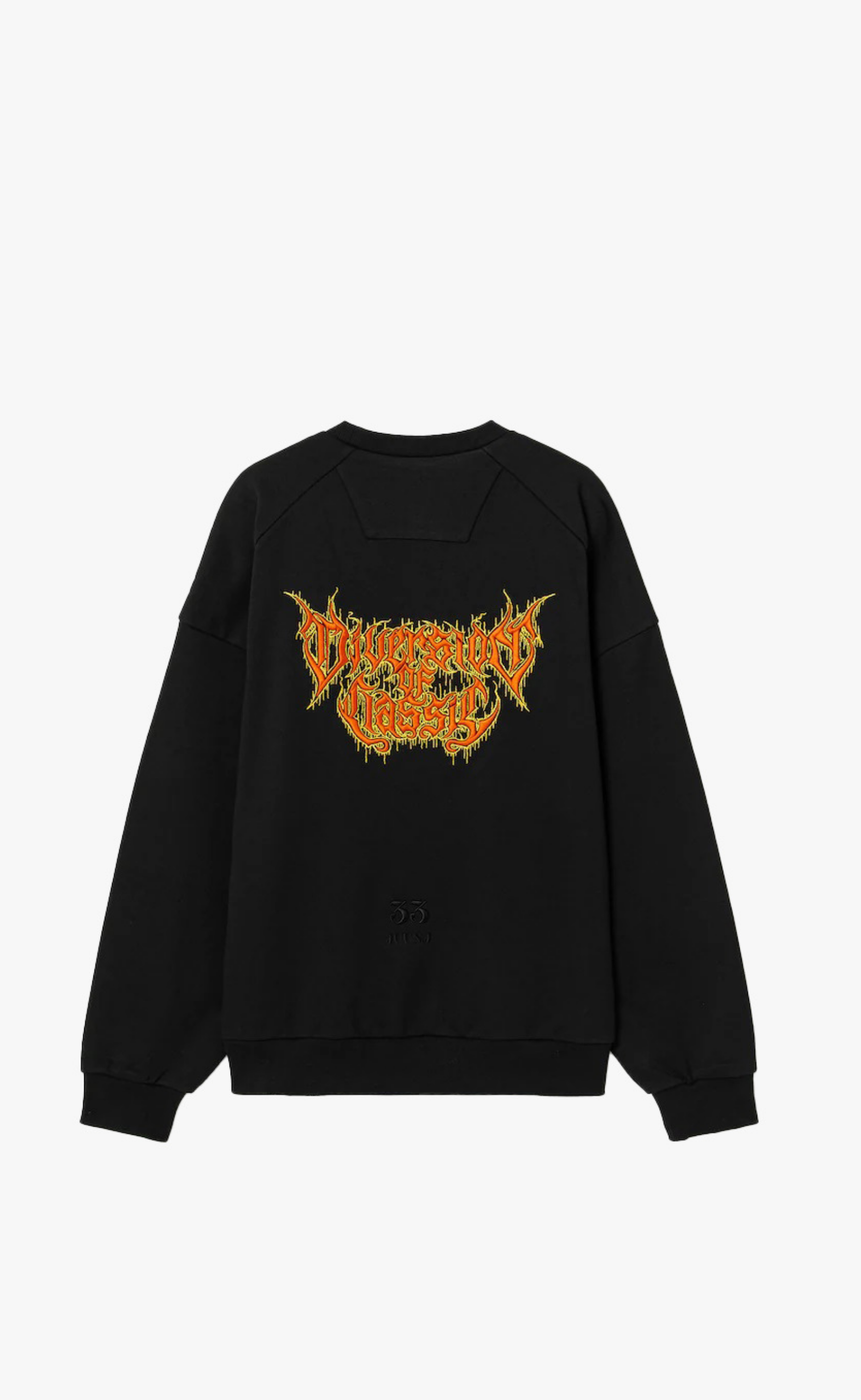 LOOSE FIT GRAPHIC EMBROIDERED BLACK CREWNECK