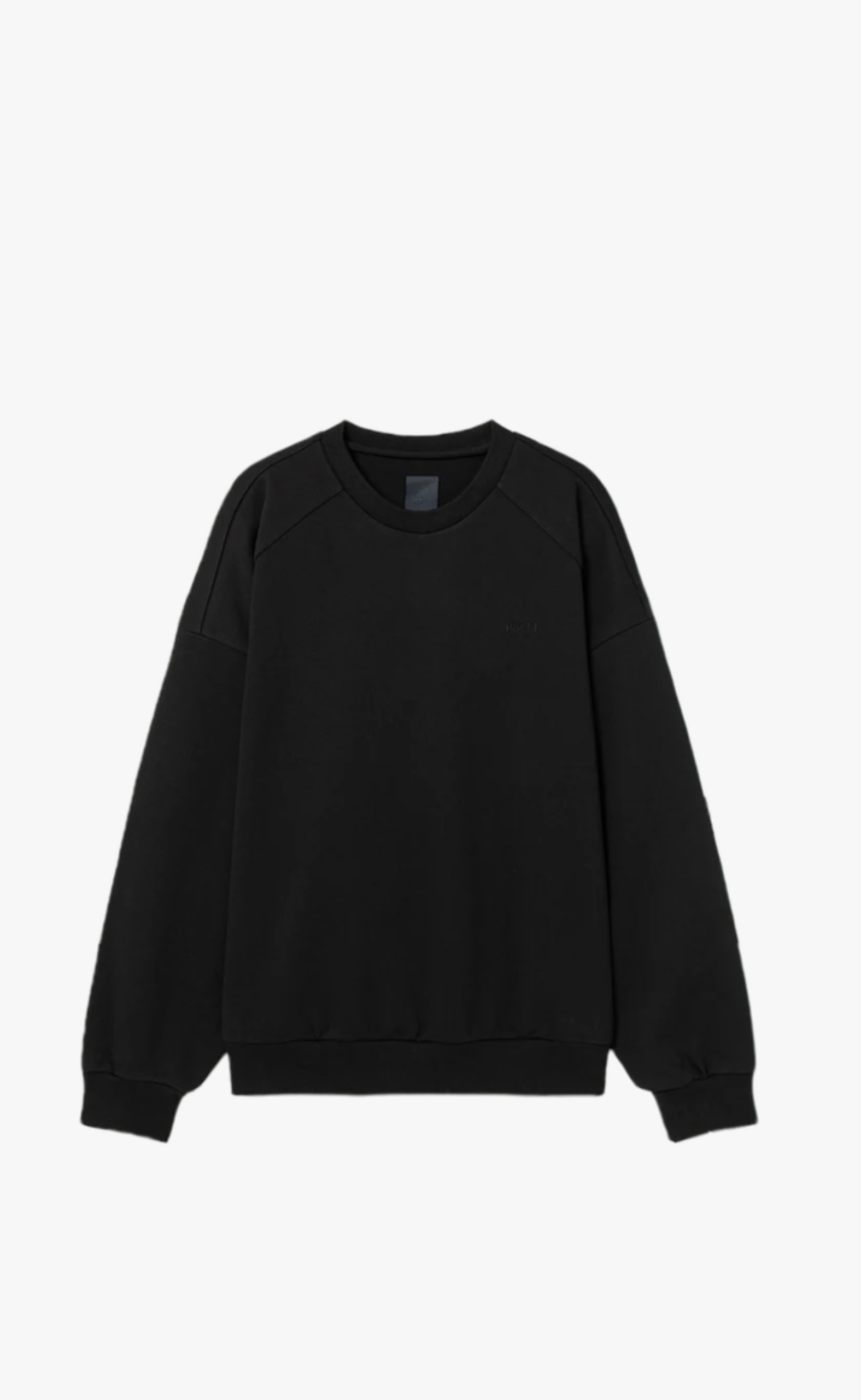 LOOSE FIT GRAPHIC EMBROIDERED BLACK CREWNECK