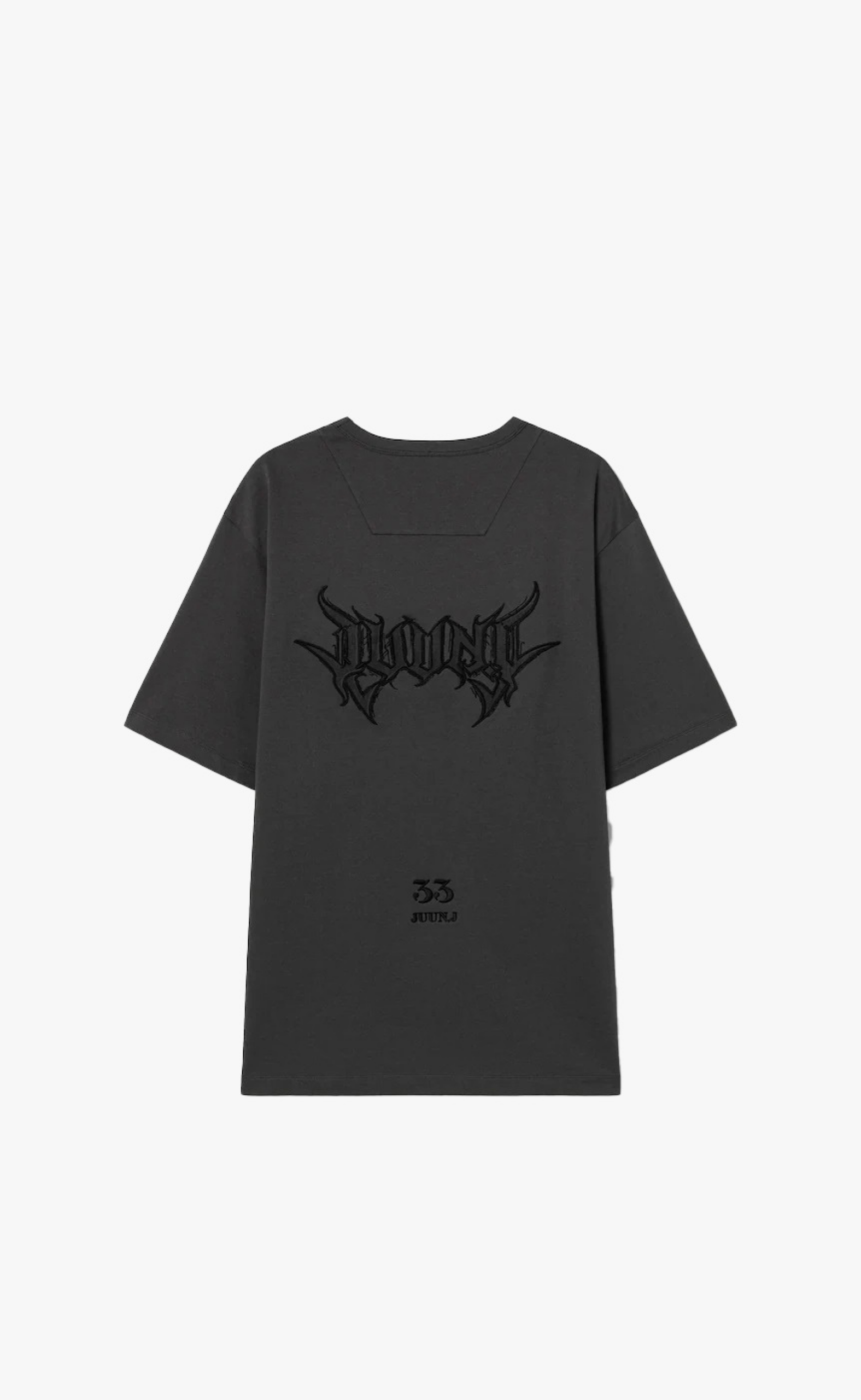 LOOSE FIT GRAPHIC EMBROIDERED GREY T-SHIRT