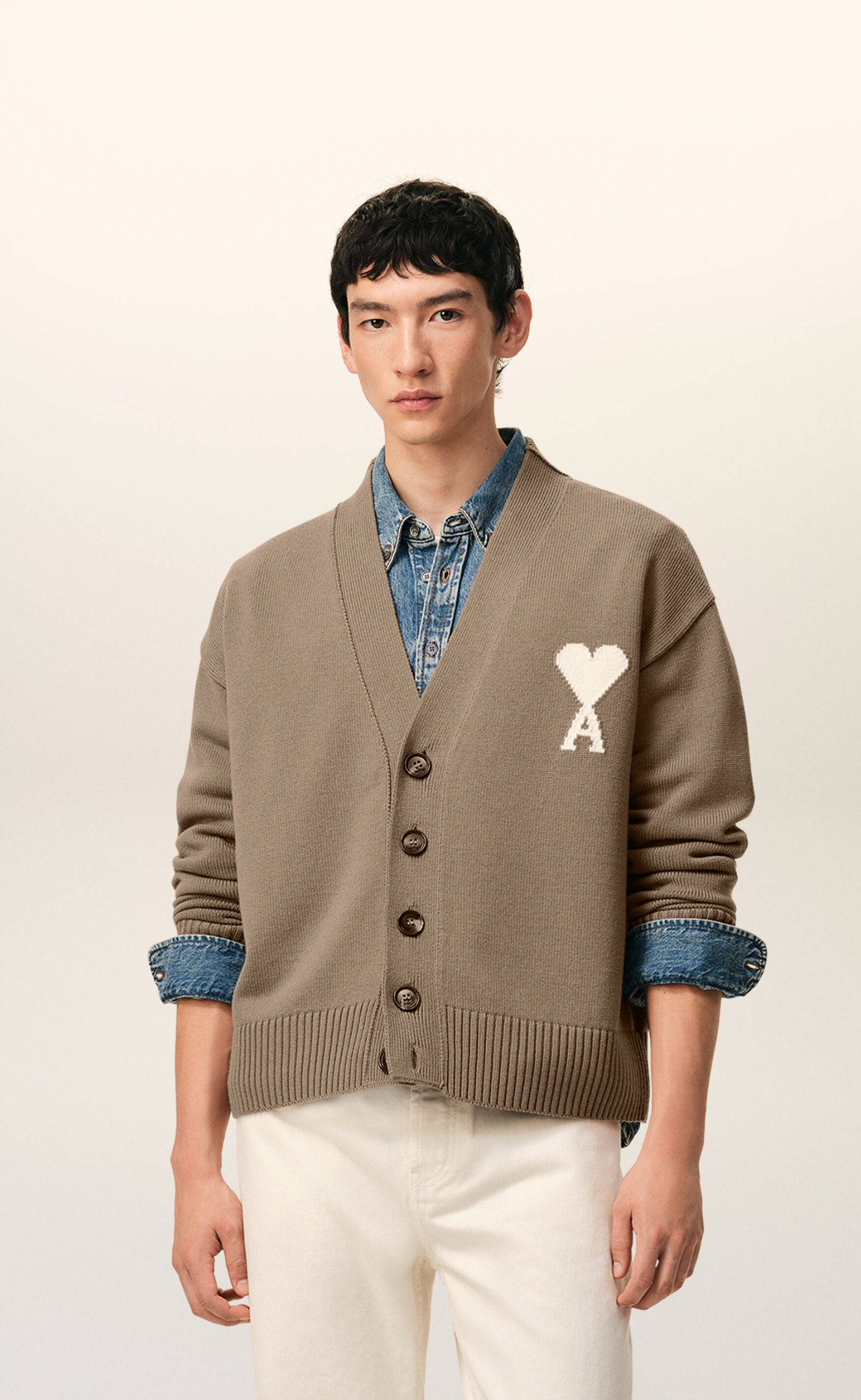 WOOL AMI DE COEUR TAUPE CARDIGAN