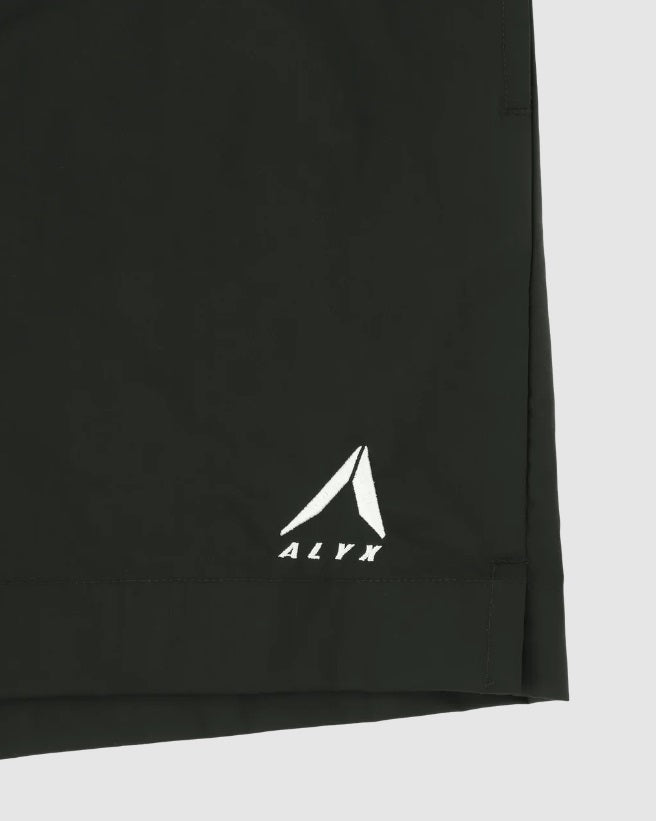 LOGO EMBROIDERED BLACK SWIM SHORTS