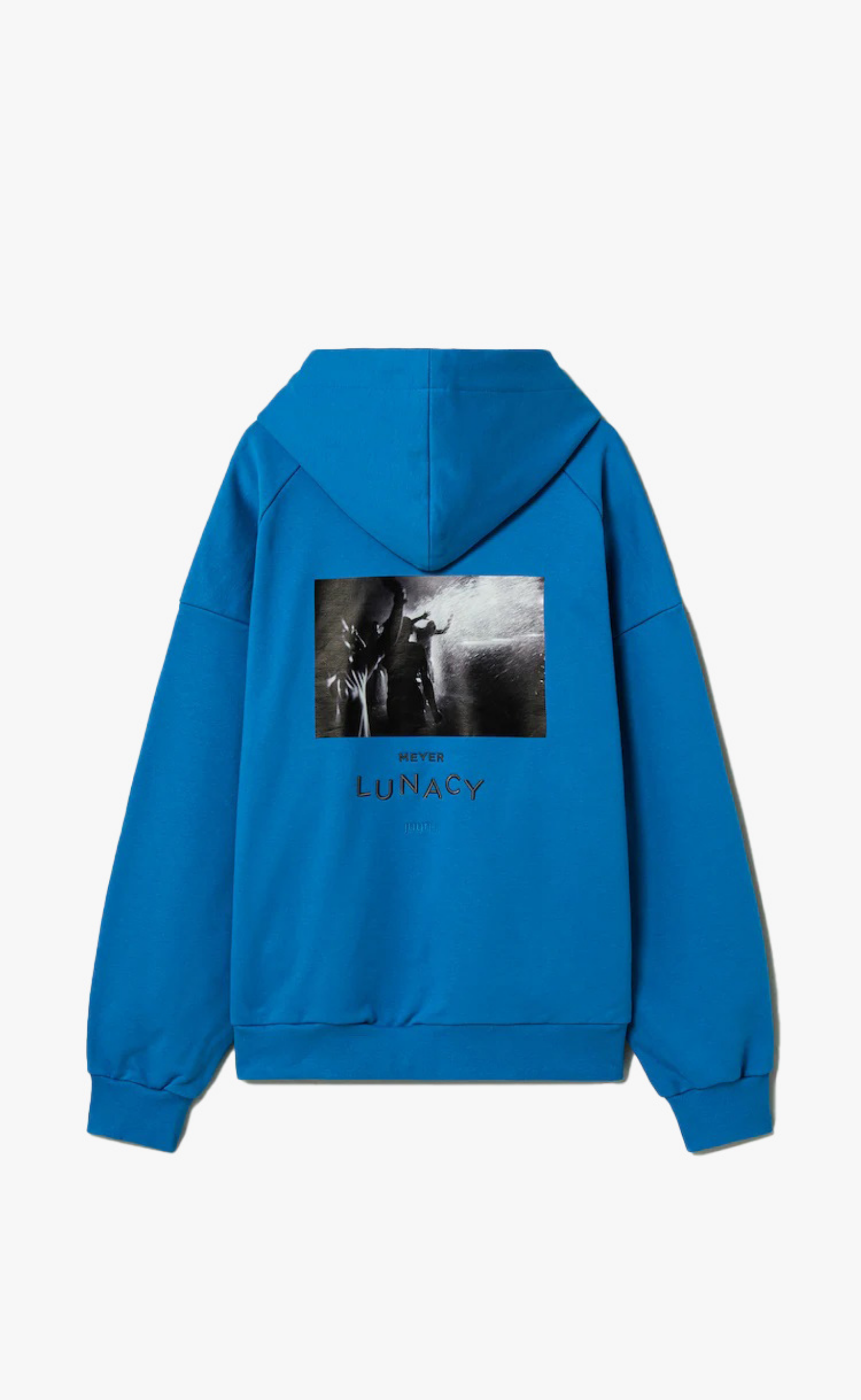 LOOSE FIT GRAPHIC BLUE HOODIE