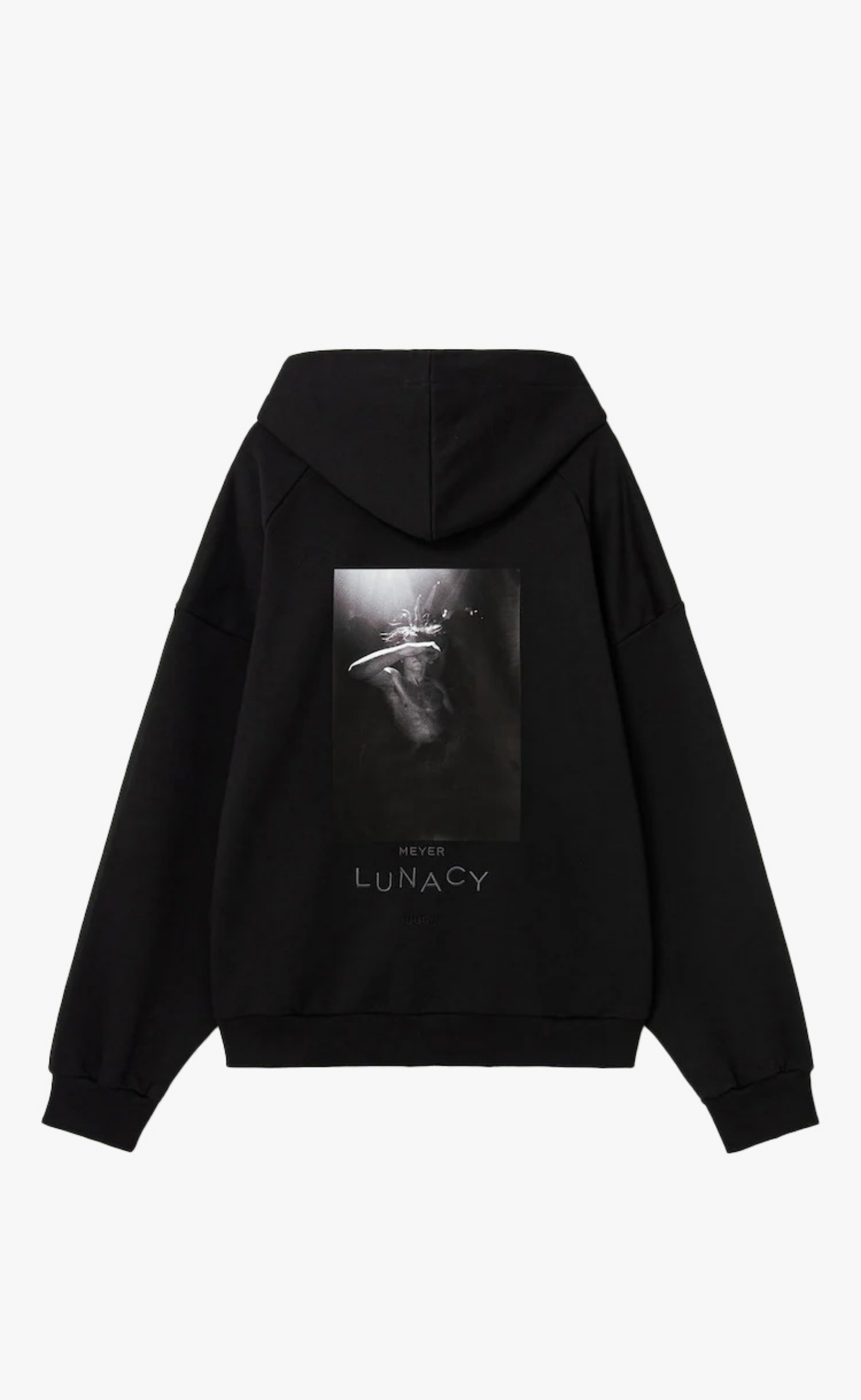 LOOSE FIT GRAPHIC BLACK HOODIE