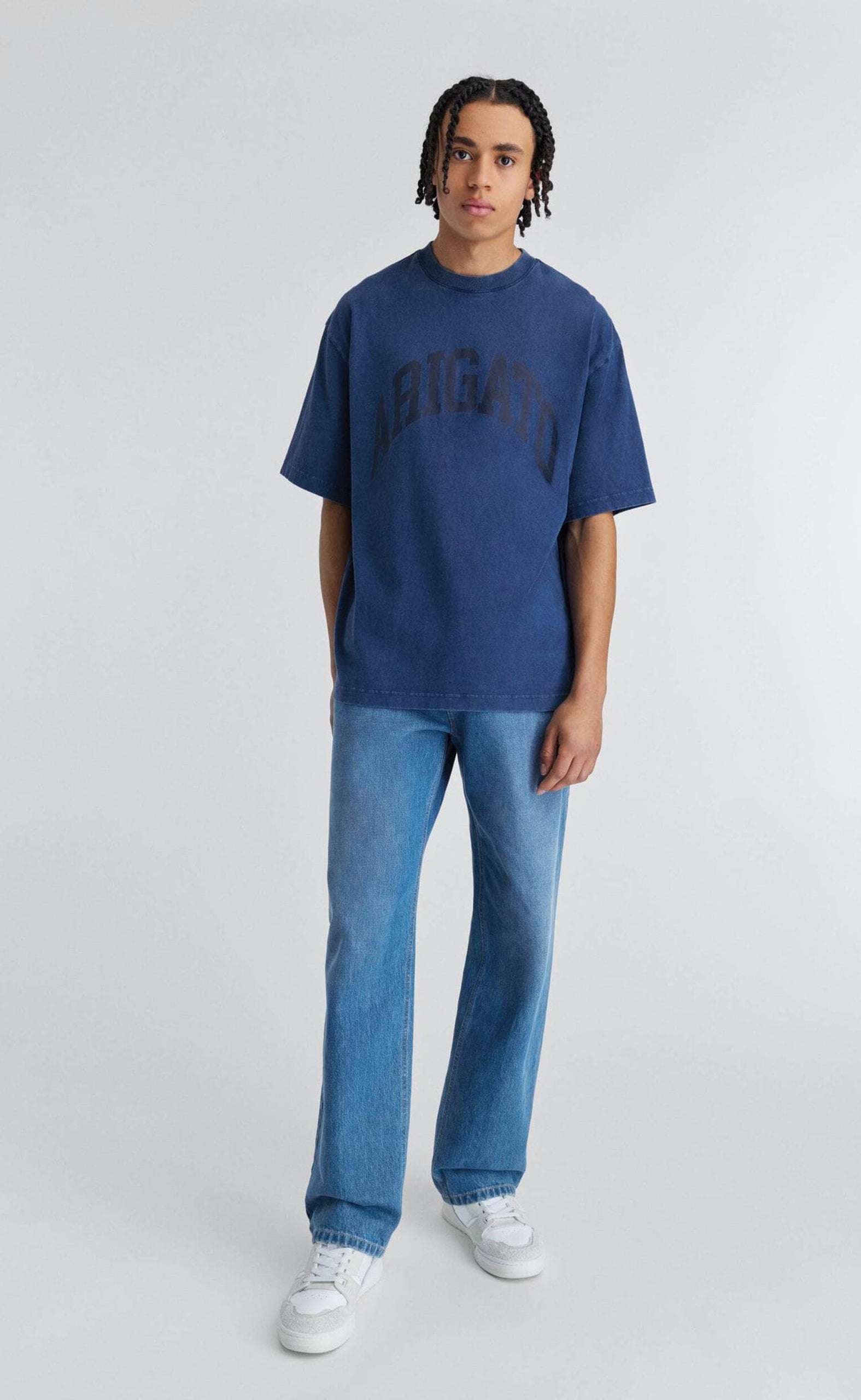 LINK WASHED NAVY T-SHIRT