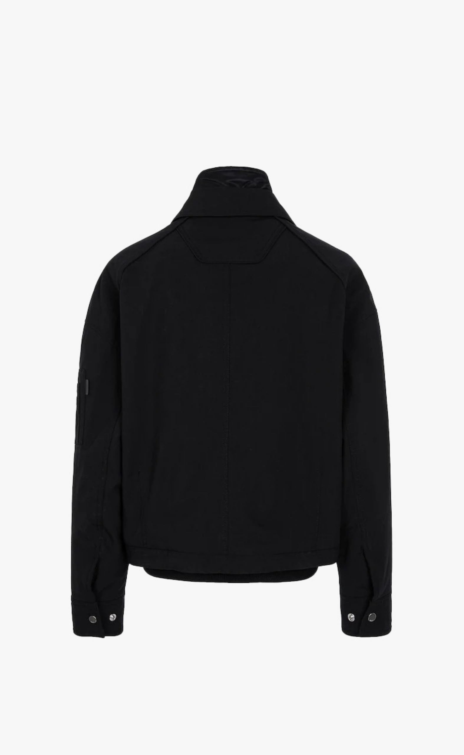 LAYERED SHORT BOMBER BLACK JACKET