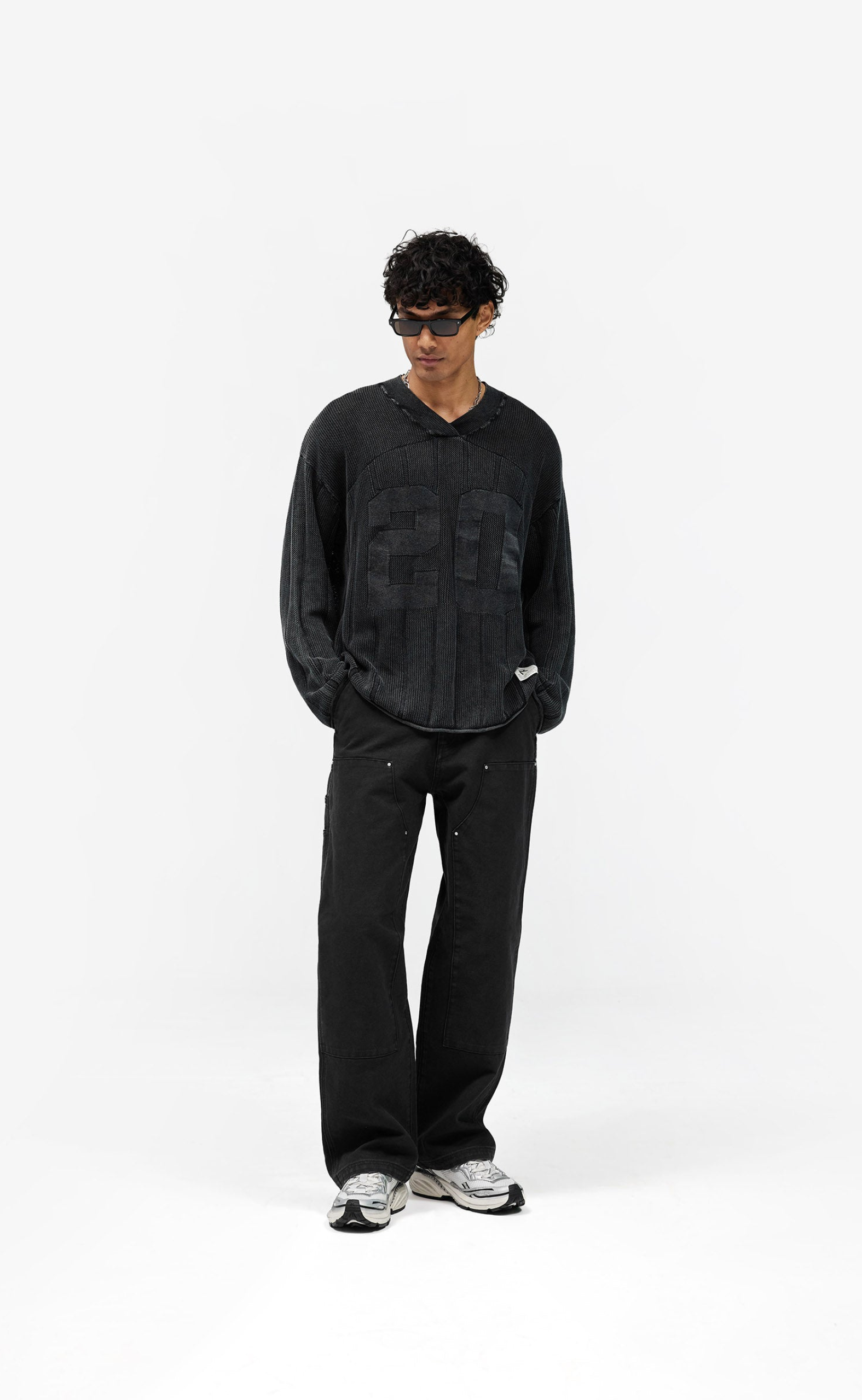 WORKER WASHED BLACK PANTS