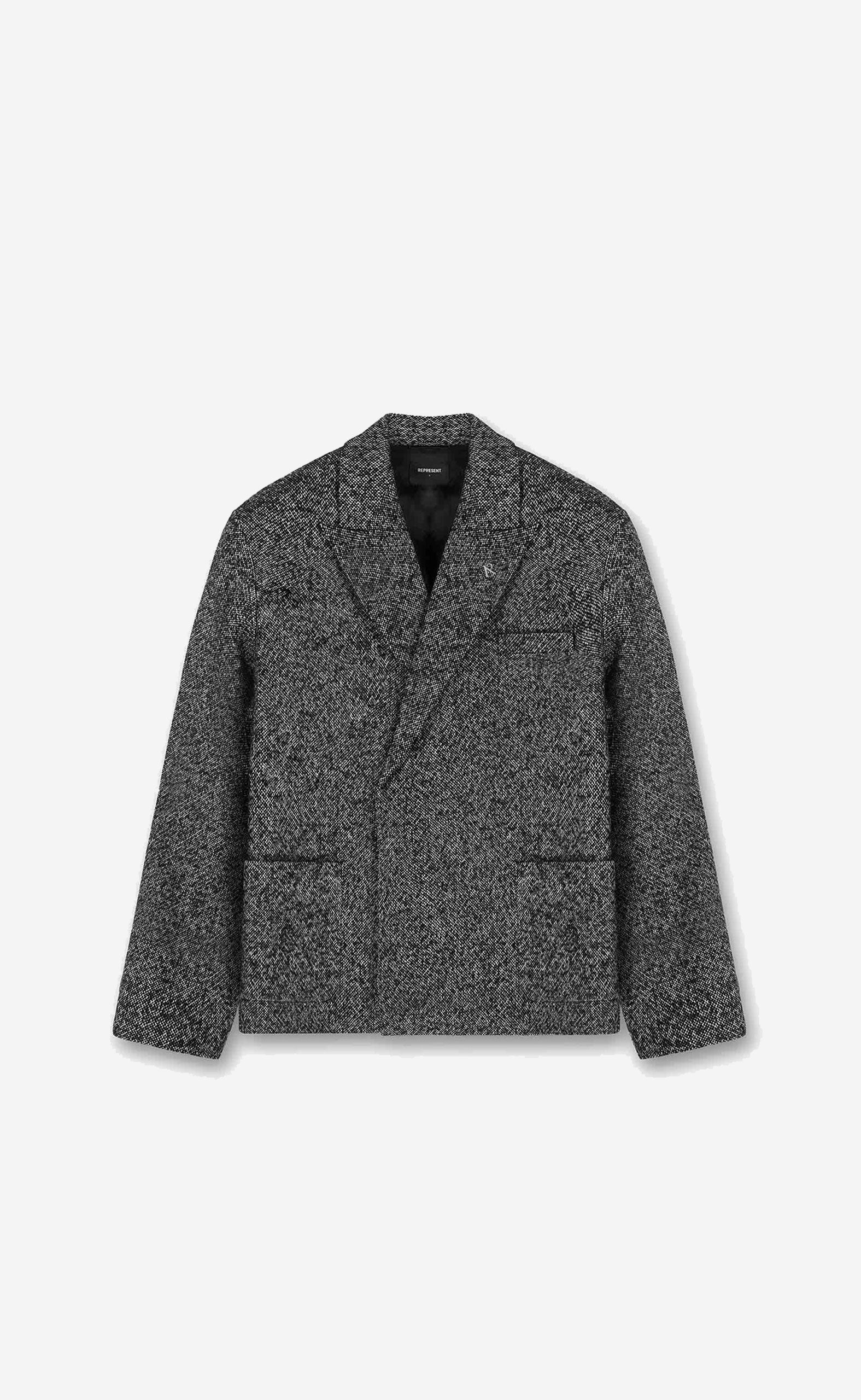BLACK WHITE DOUBLE BREASTED BLAZER