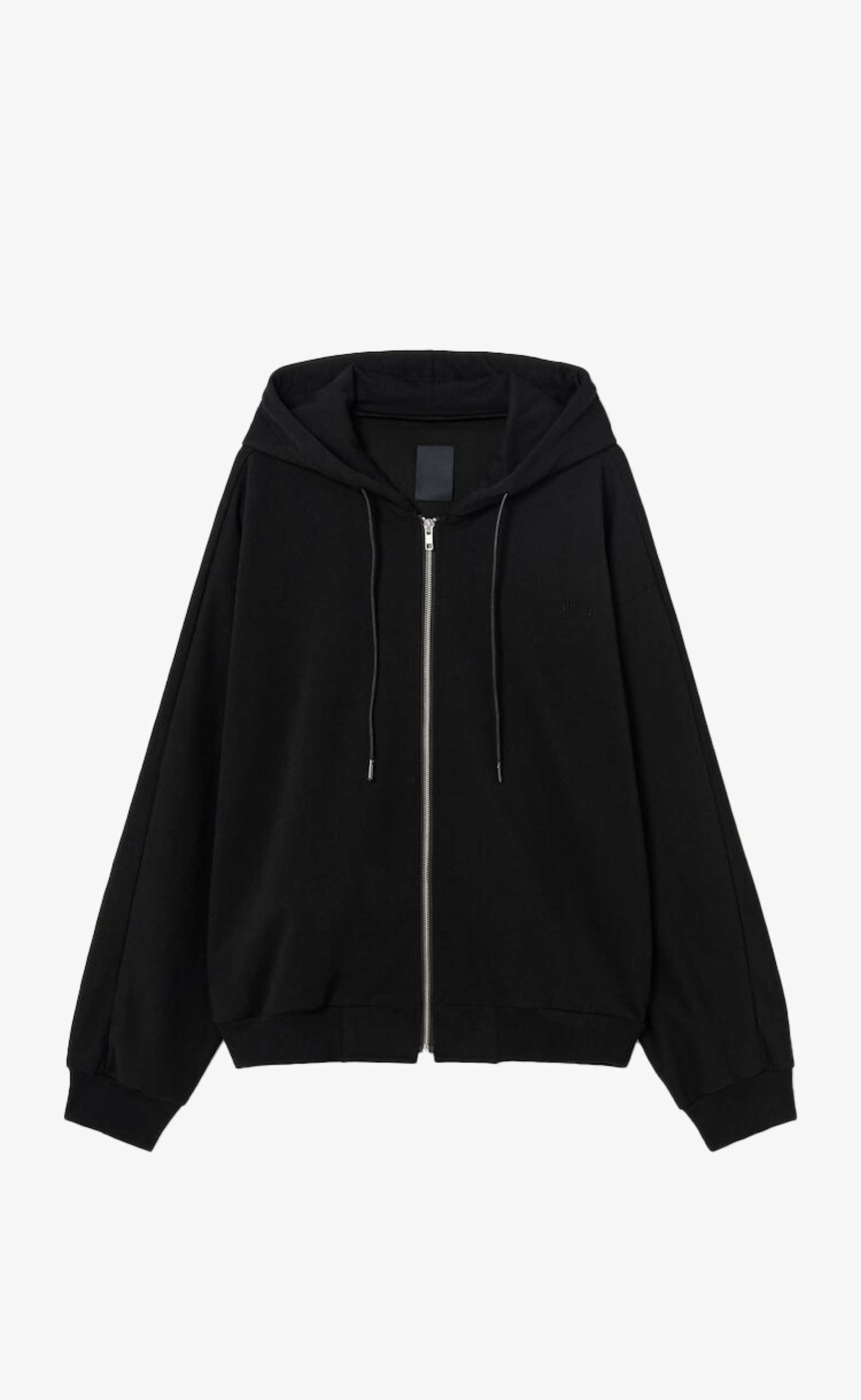 ZIP-UP BLACK HOODIE