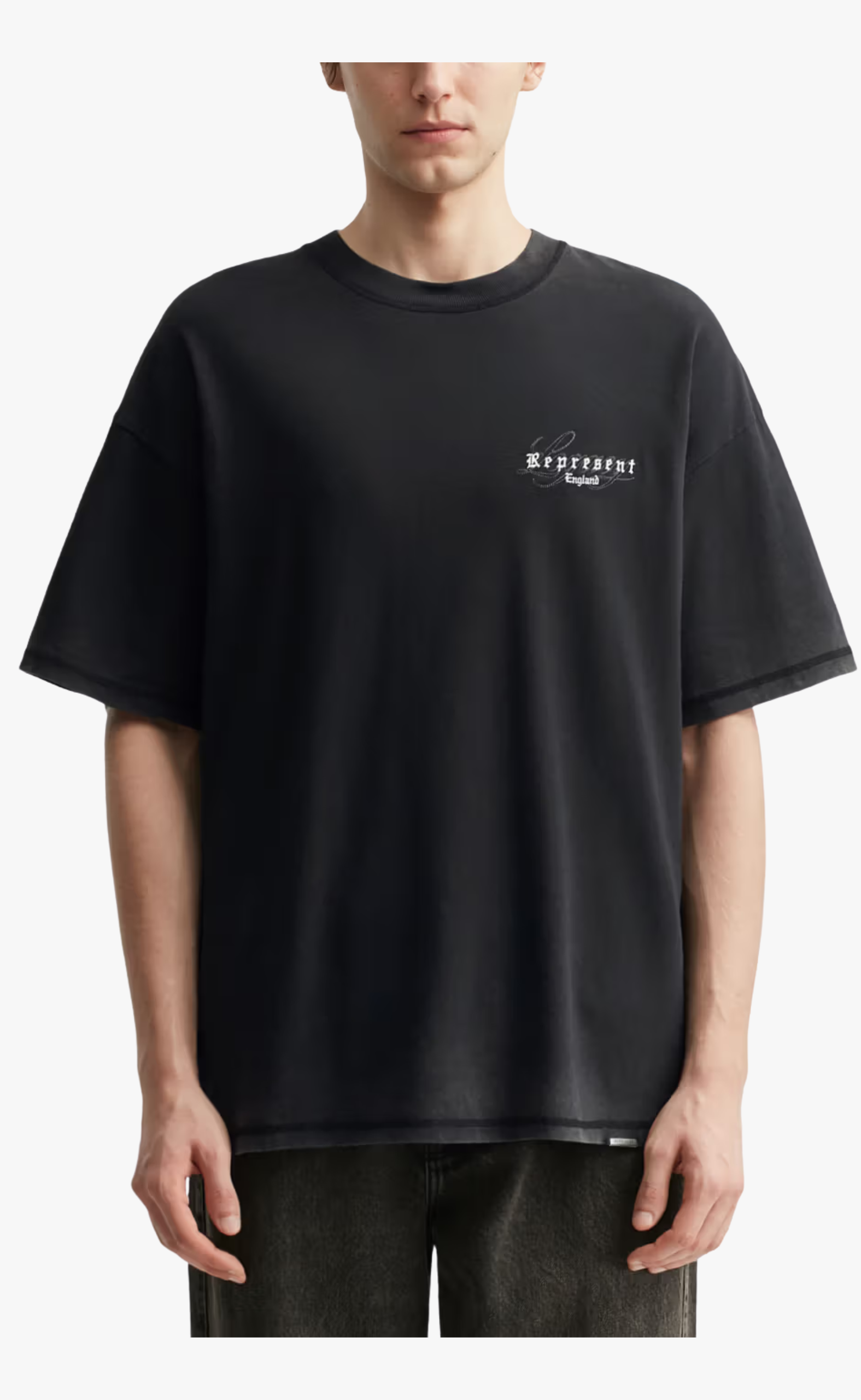 REPRESENT LEGACY OVERPRINT VINTAGE BLACK T-SHIRT