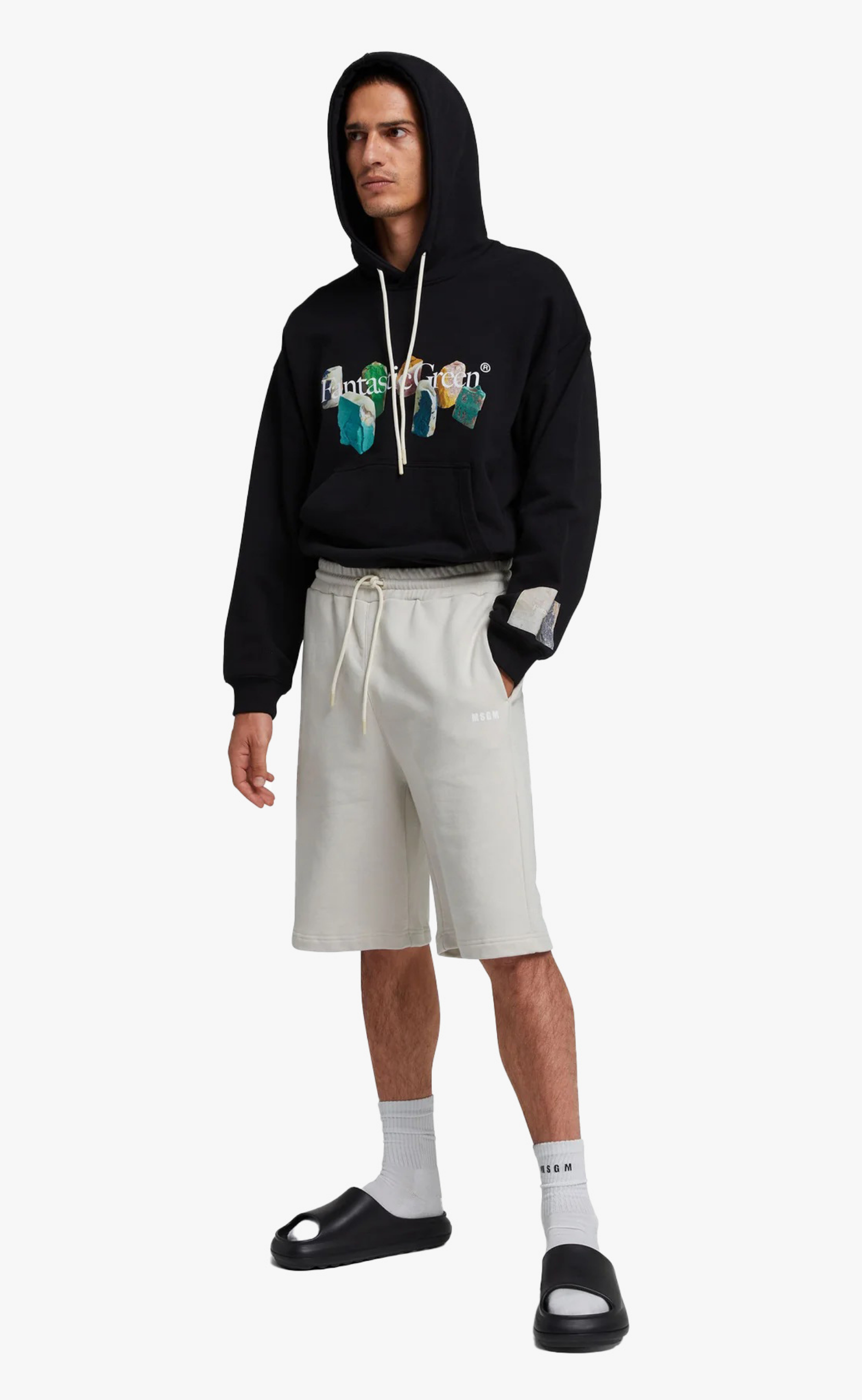 FANTASTIC GREEN INVERSE SERIES BLACK HOODIE