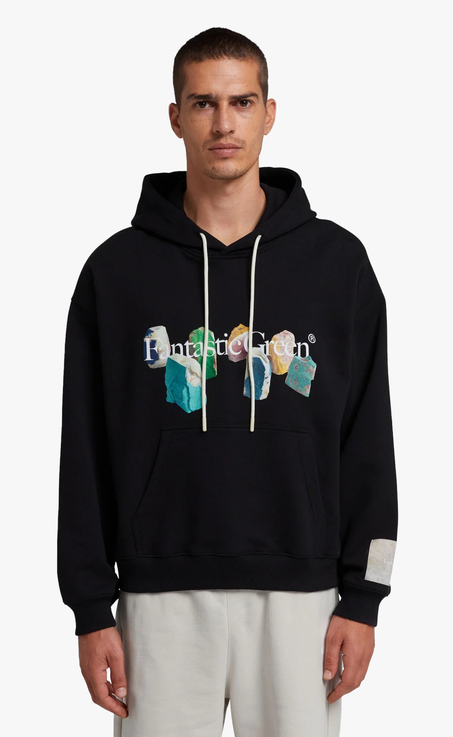FANTASTIC GREEN INVERSE SERIES BLACK HOODIE