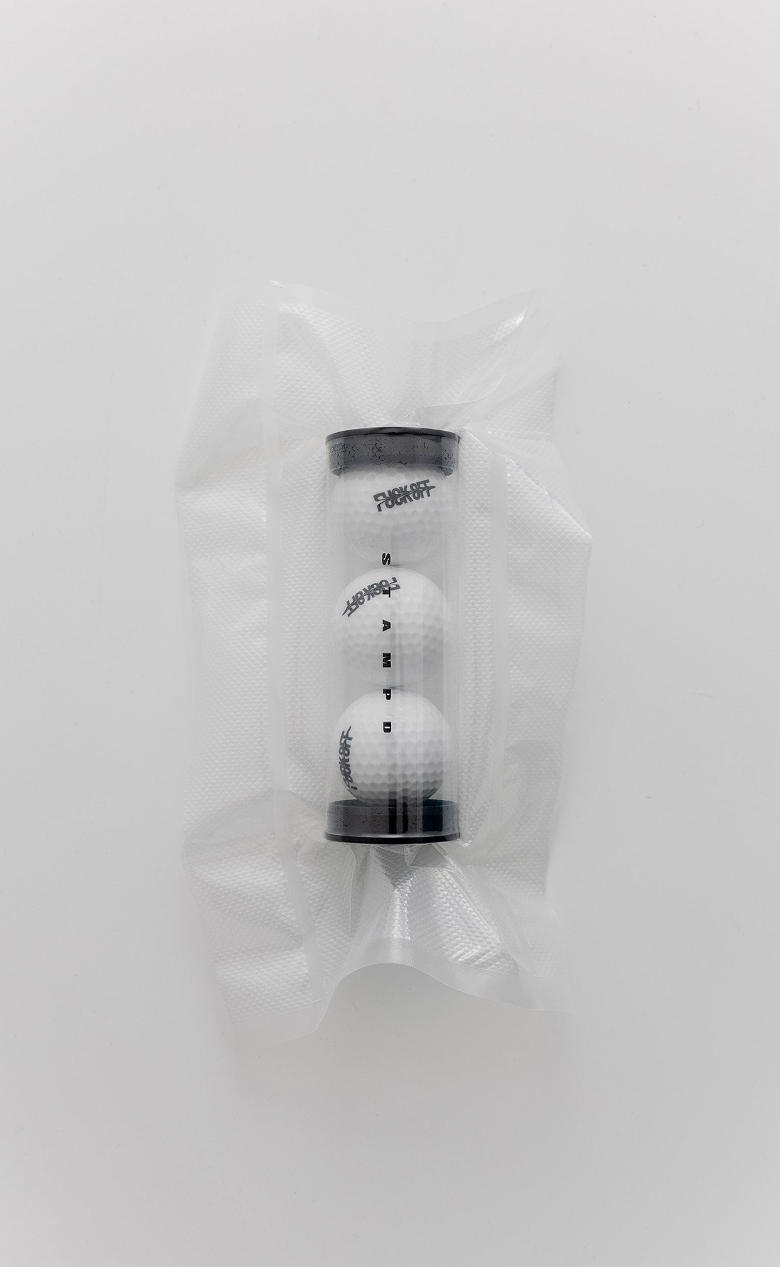 WHITE STAMPD F*** OFF GOLF BALLS