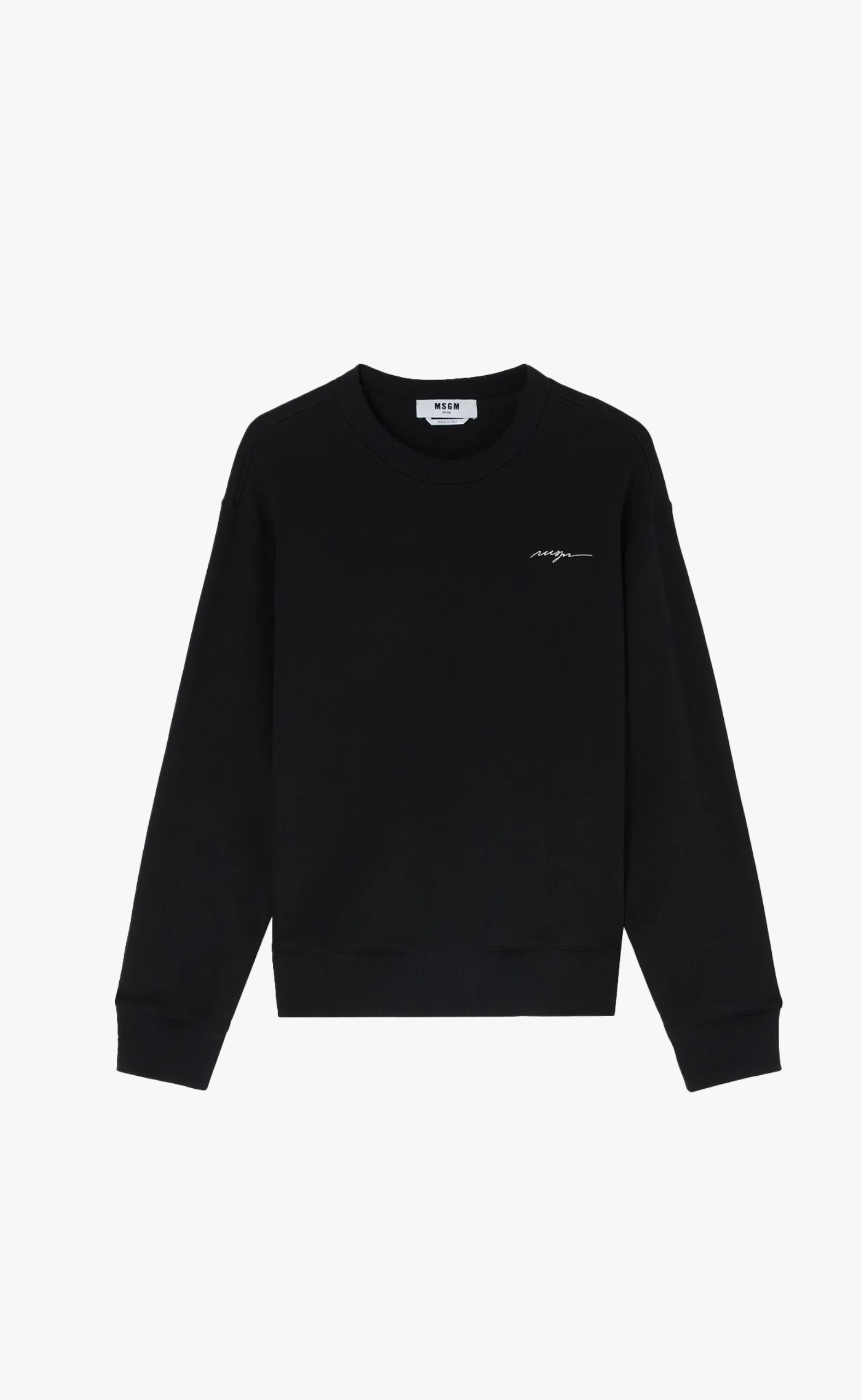 EMBROIDERED LOGO BLACK CREWNECK