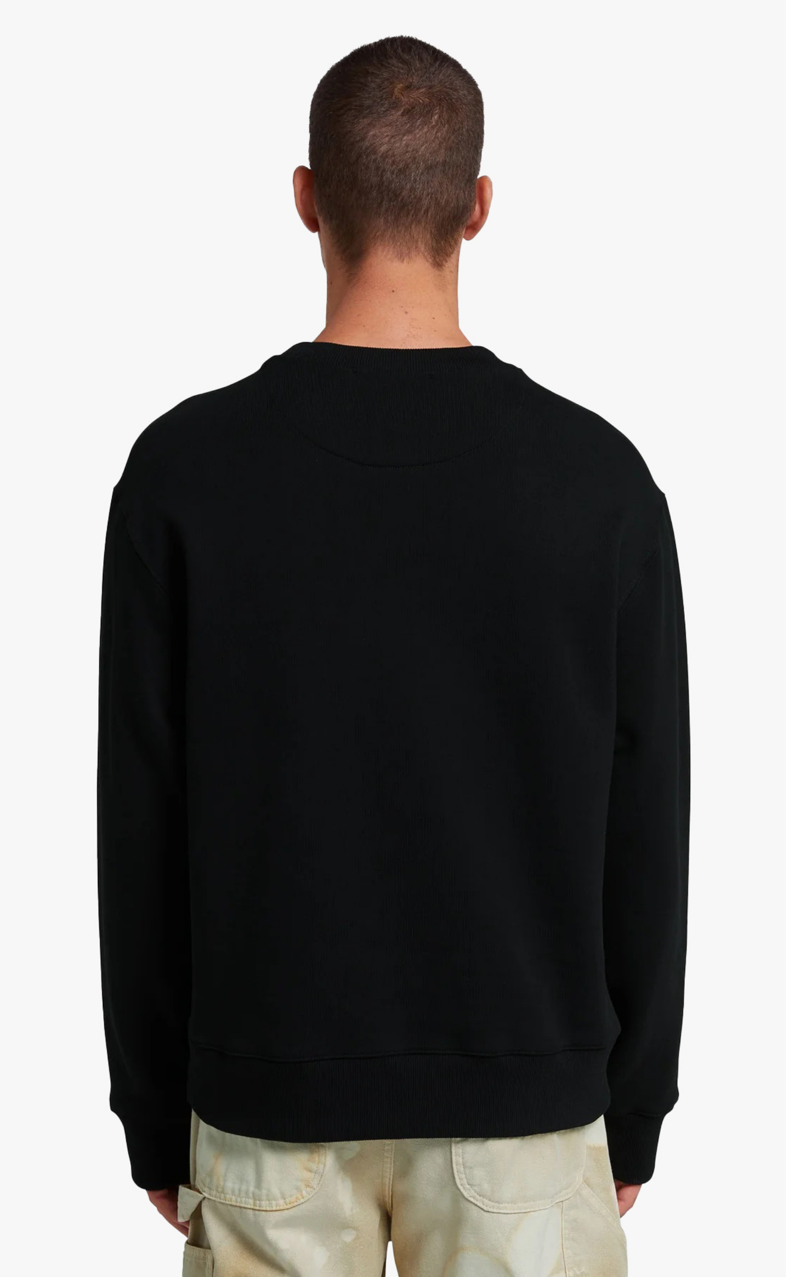 EMBROIDERED LOGO BLACK CREWNECK
