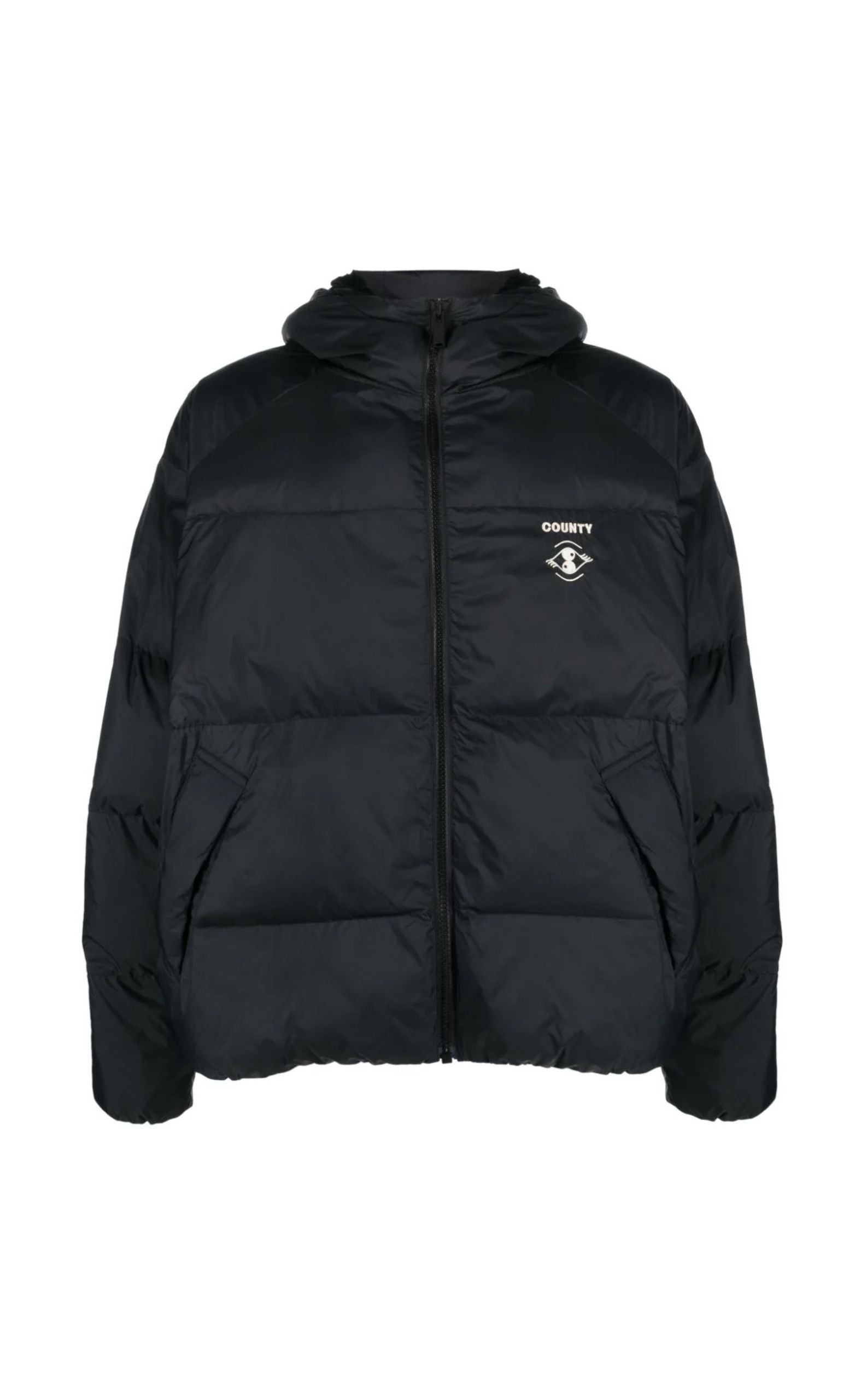 POSTER EYE NYLON PUFFER JACKET BLACK ECR