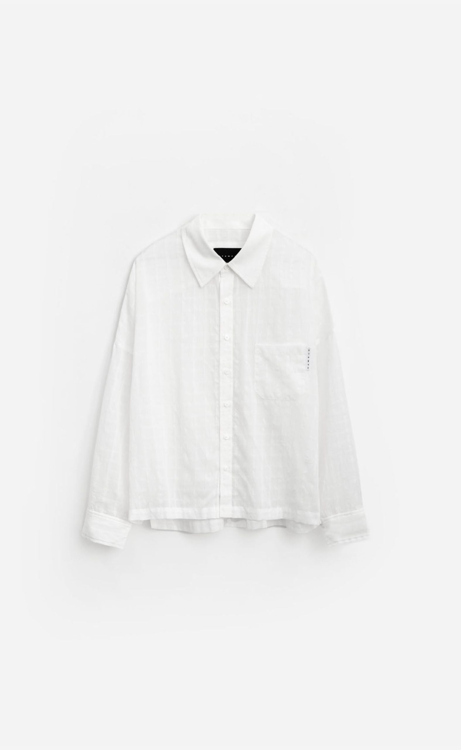WHITE CROPPED OVERSIZED BUTTONDOWN