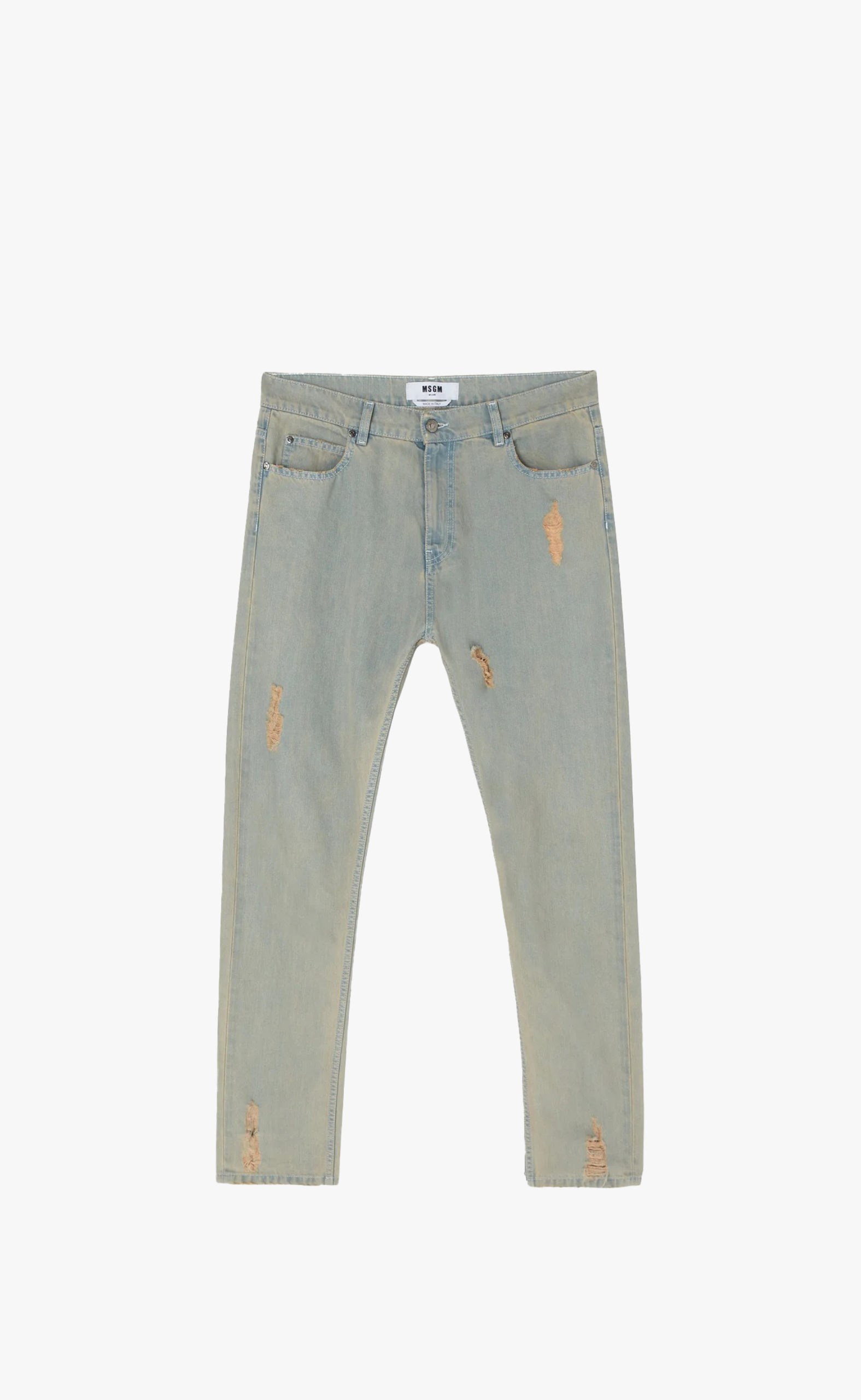 LIGHT DENIM TEARS LIGHT BLUE JEANS