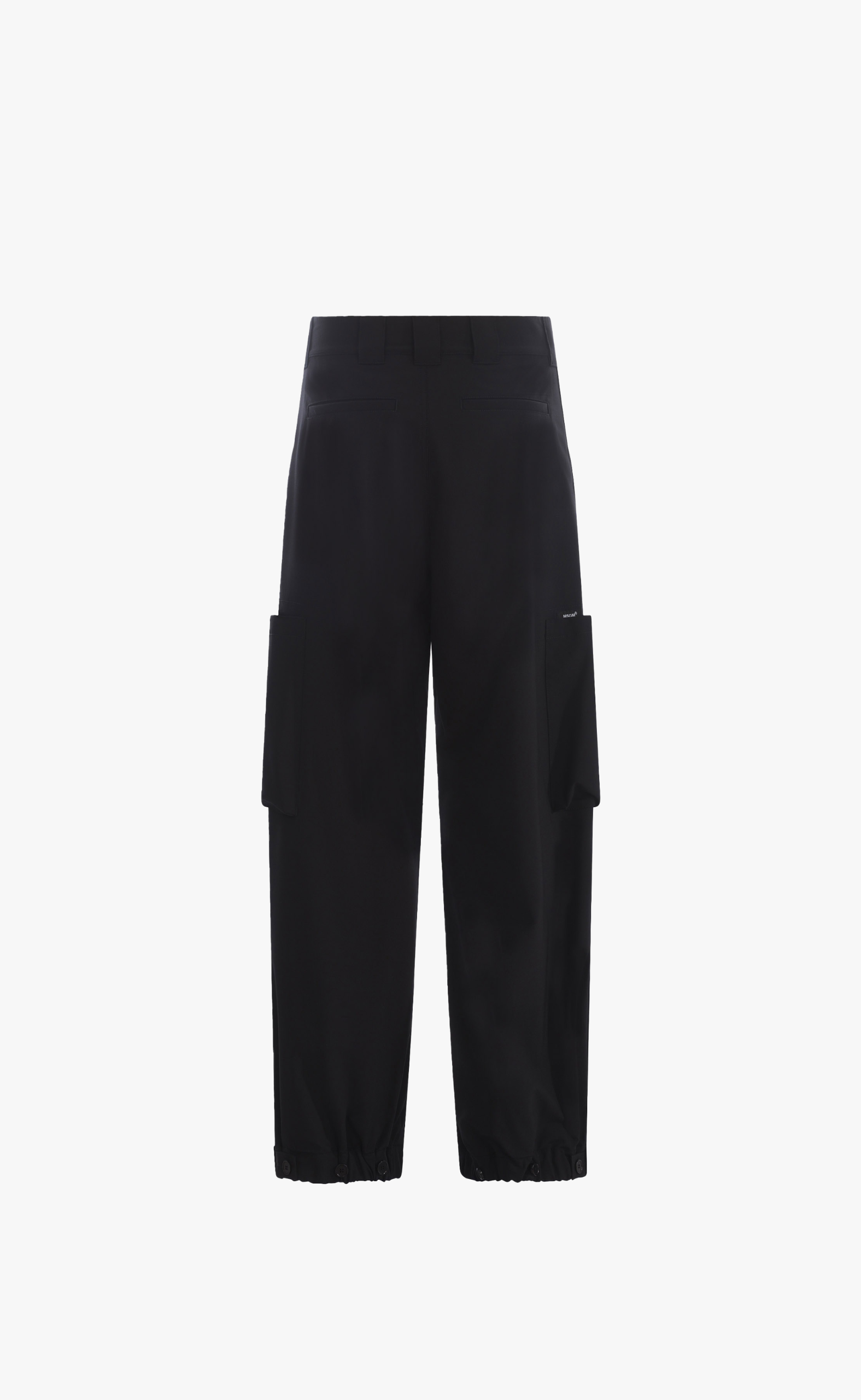 WOOL SUITING WORKWEAR BLACK PANTS