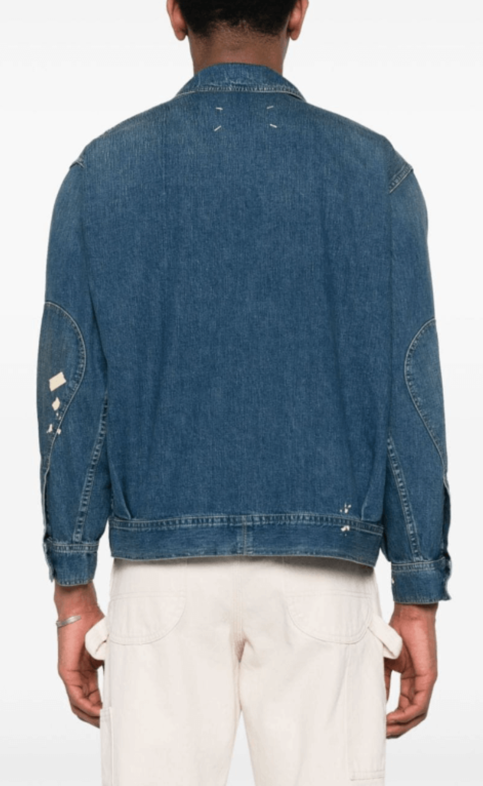 DISTRESSED DENIM GREENCAST INDIGO JACKET