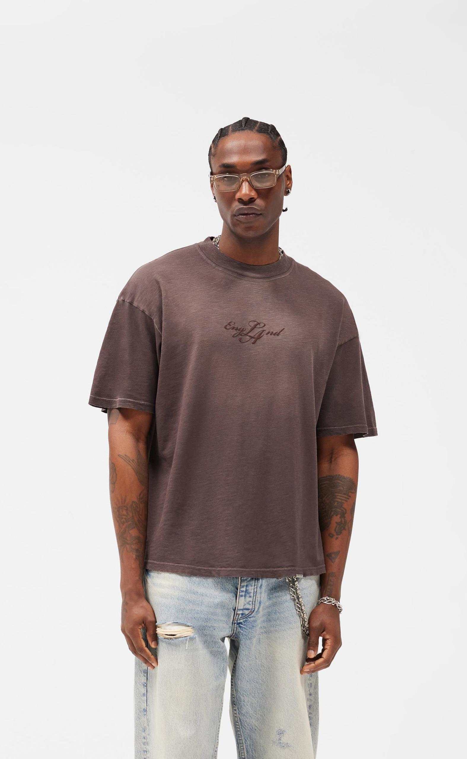 ENGLAND WASHED BROWN T-SHIRT