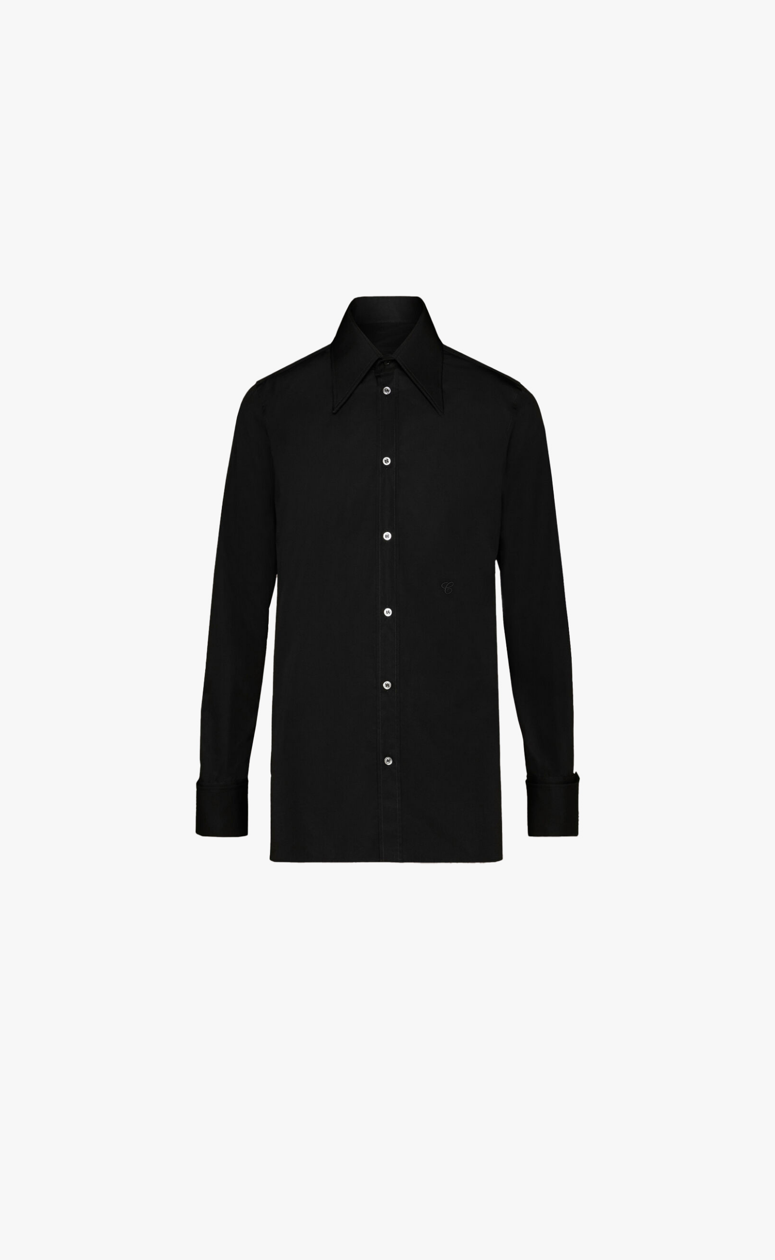 POINT COLLAR BLACK SHIRT