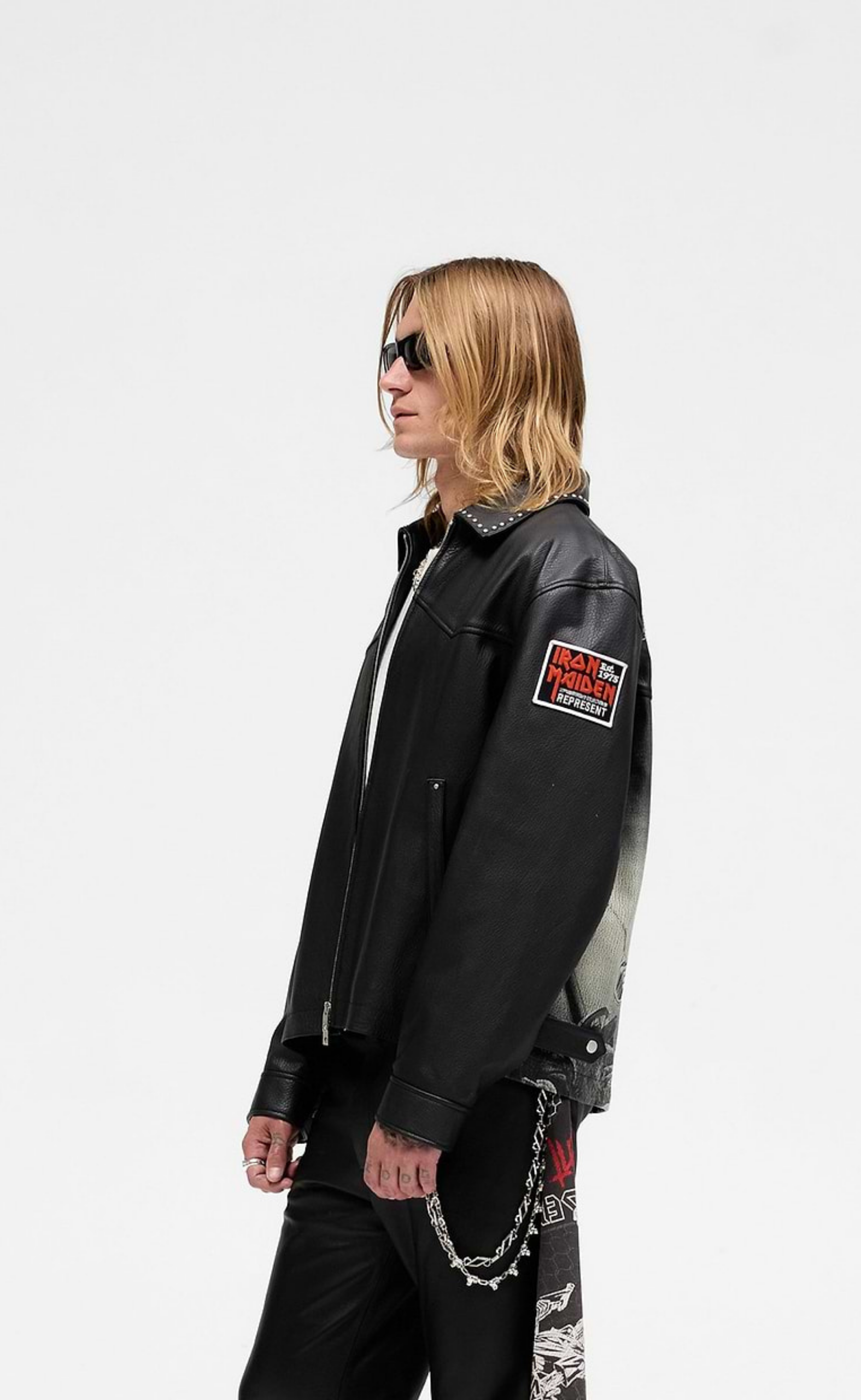 IRON MAIDEN TROOPER LEATHER JET BLACK JACKET