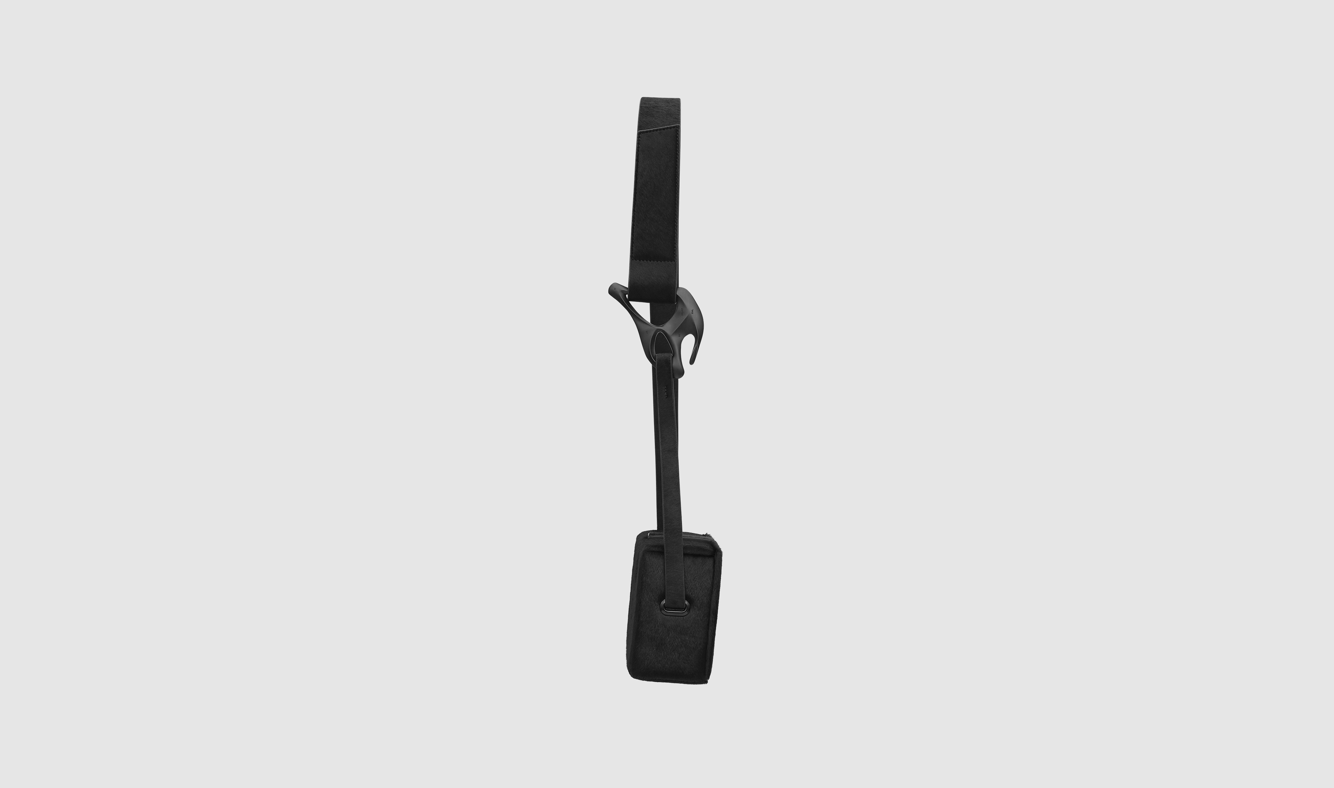PONY HAIR SOLELY BOX BLACK BAG