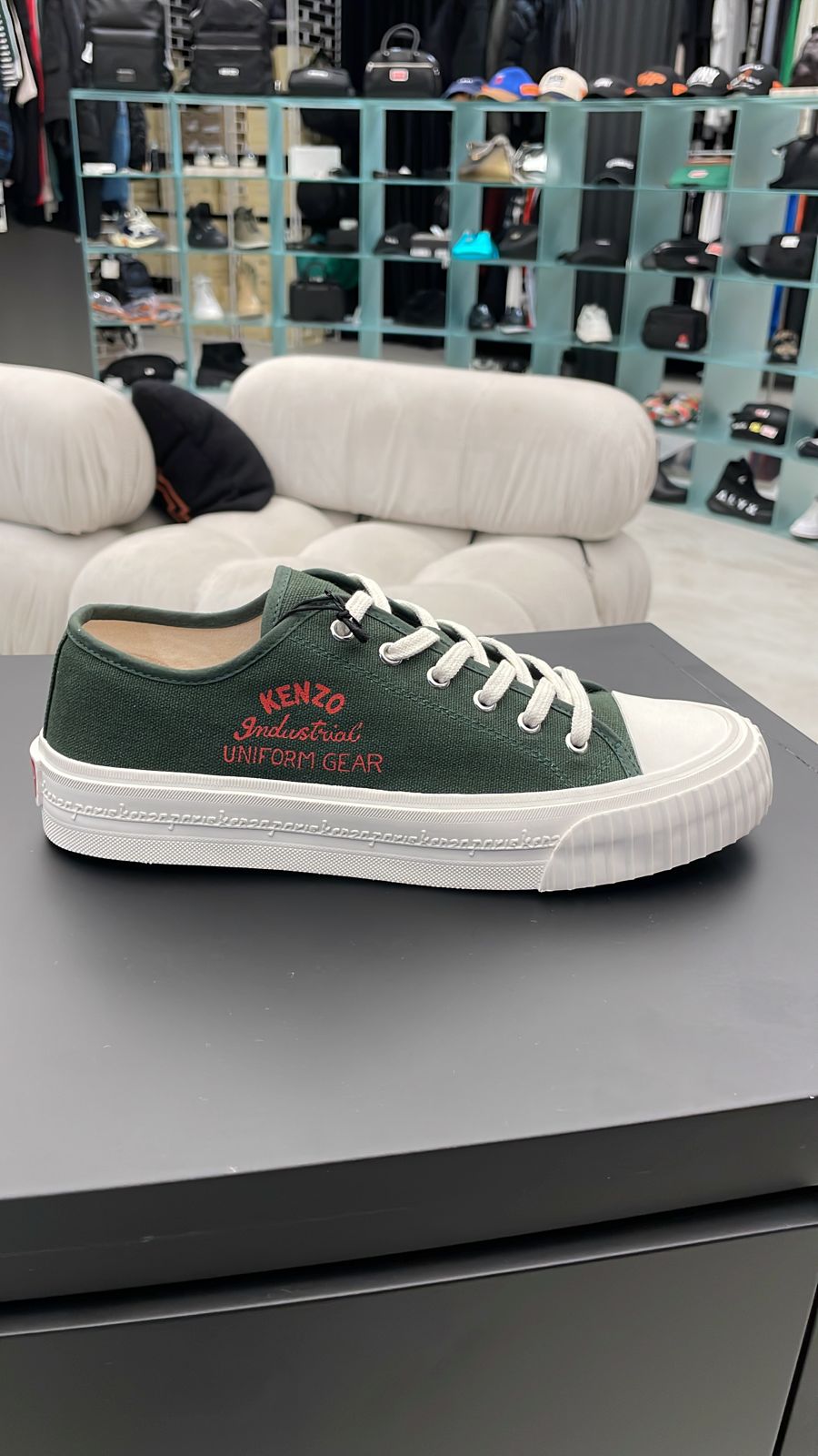 KENZO FOXY LOW TOP DARK KHAKI SNEAKER