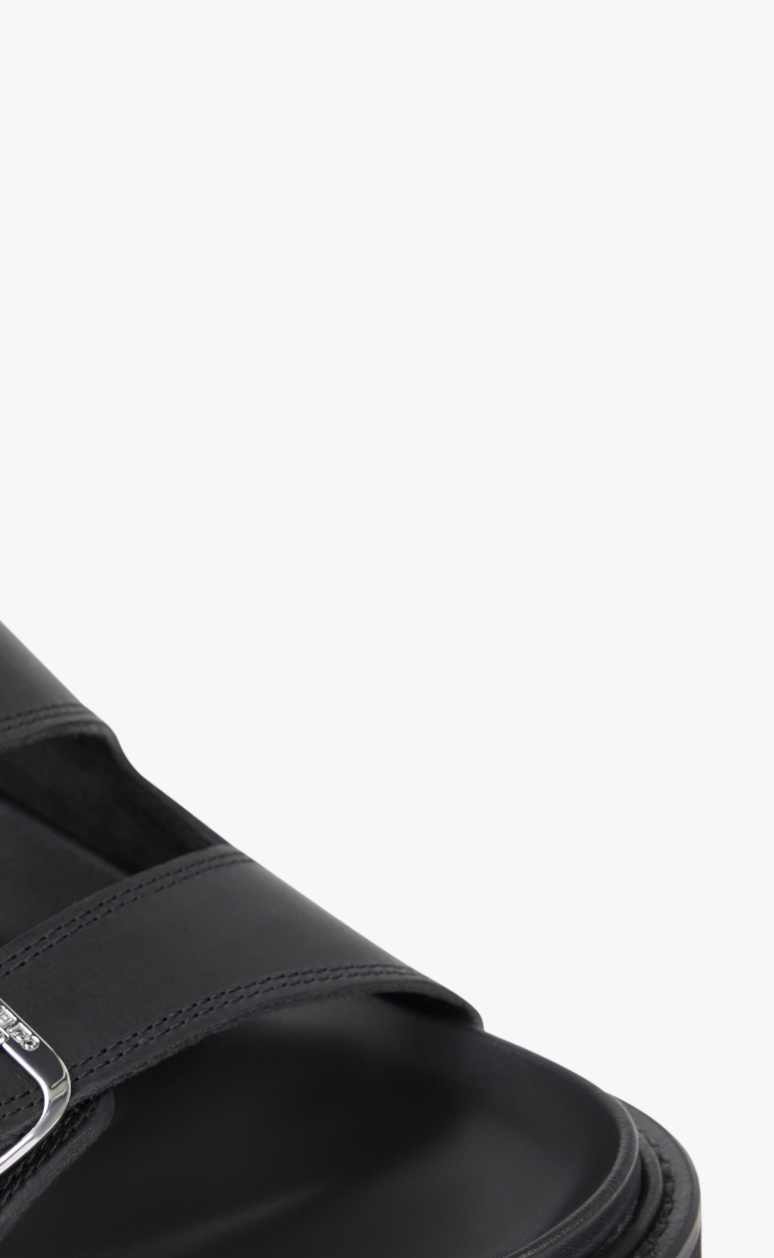 KENZO LEATHER BLACK SLIPPERS