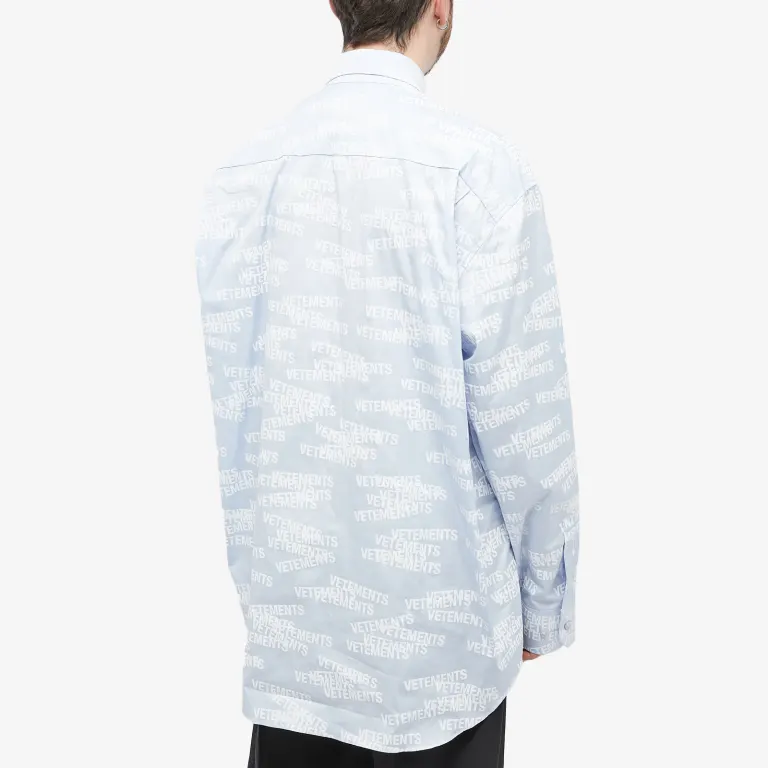 STAMPED LOGO SHIRT BABY BLUE WHITE