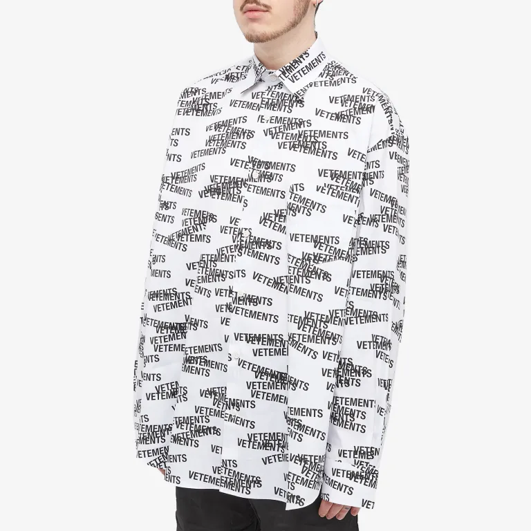 STAMPED LOGO SHIRT WHITE BLACK