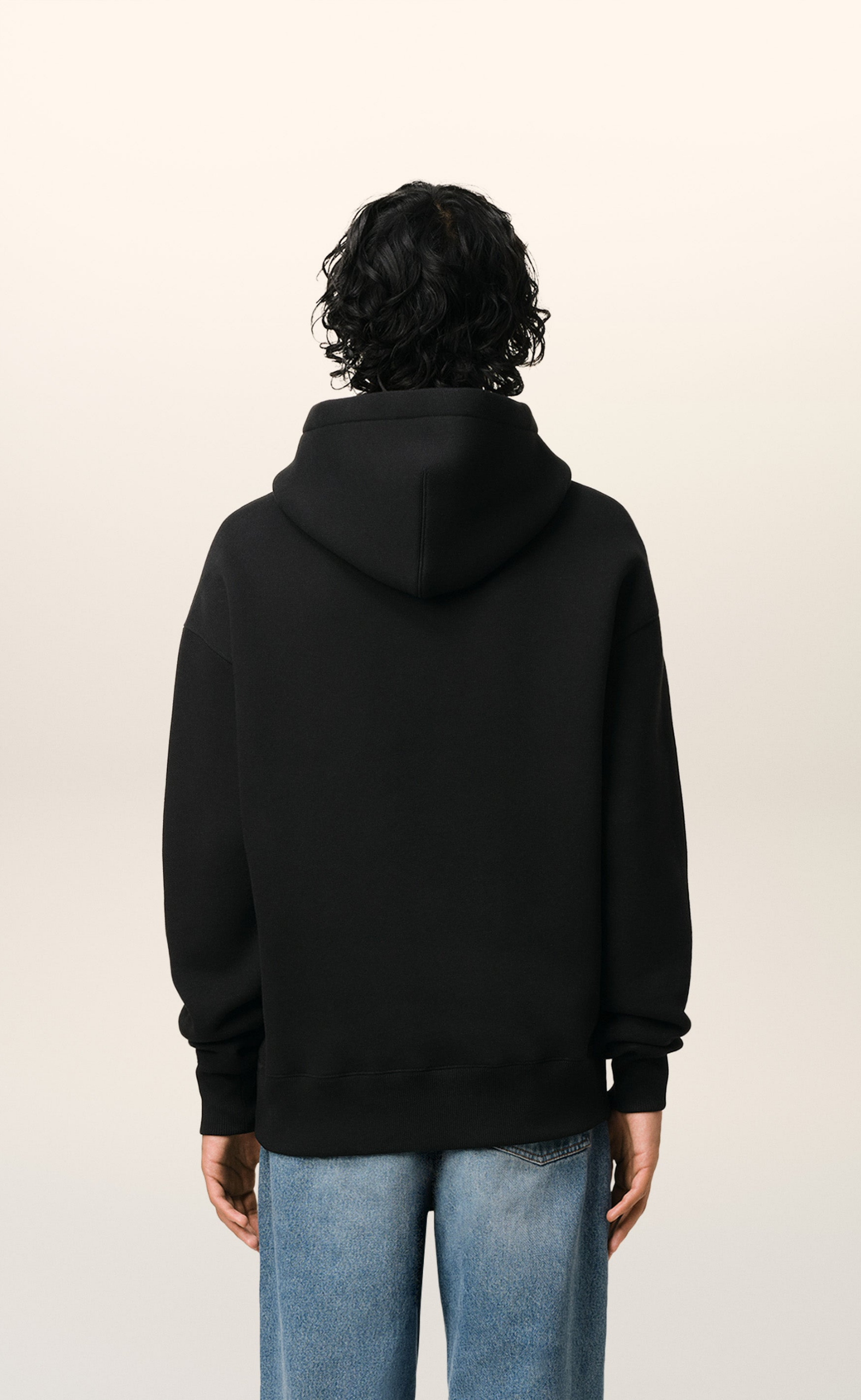 SMALL EMBOSSED AMI DE COEUR BLACK HOODIE