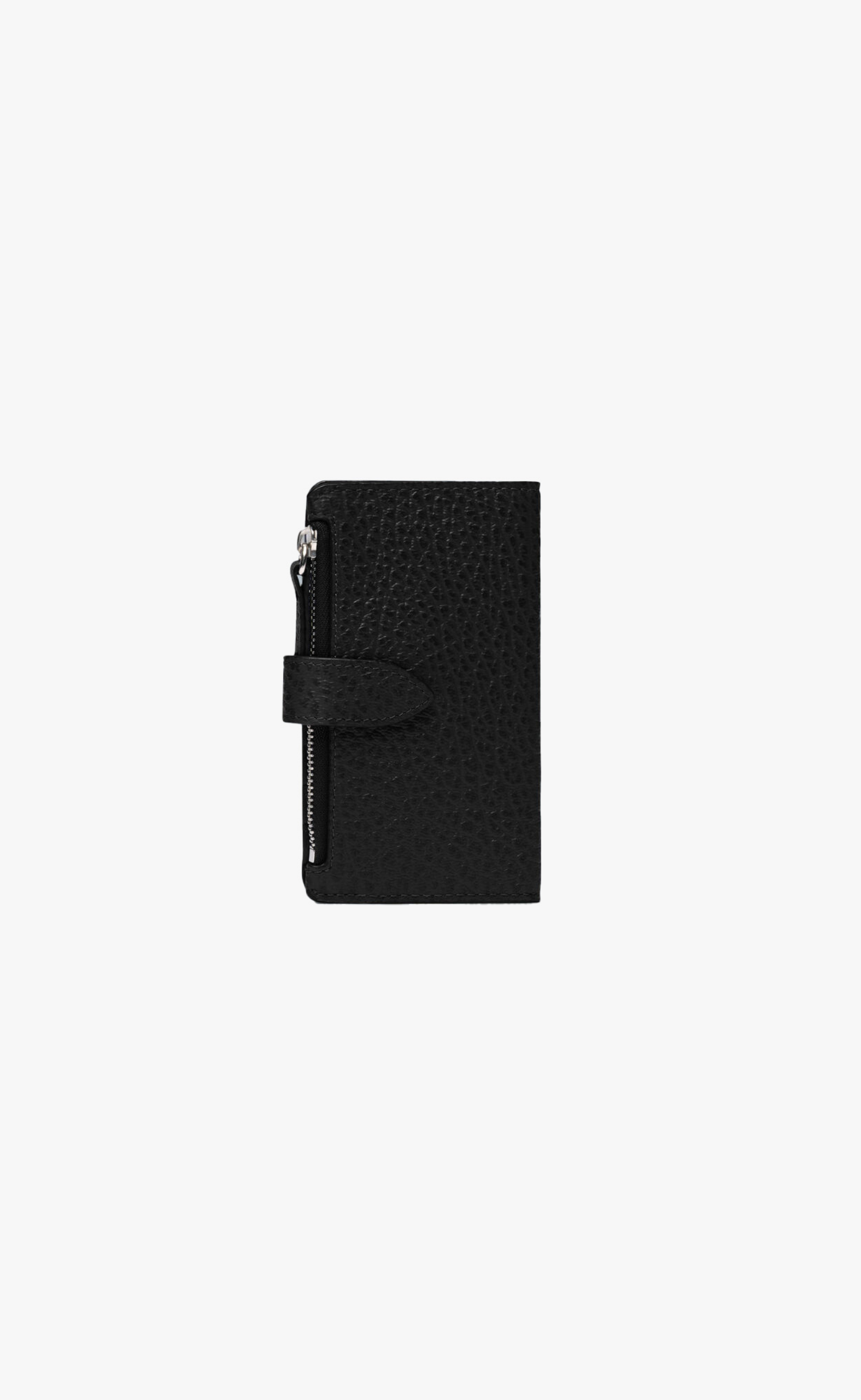 FOUR STITCHES ZIP BLACK WALLET