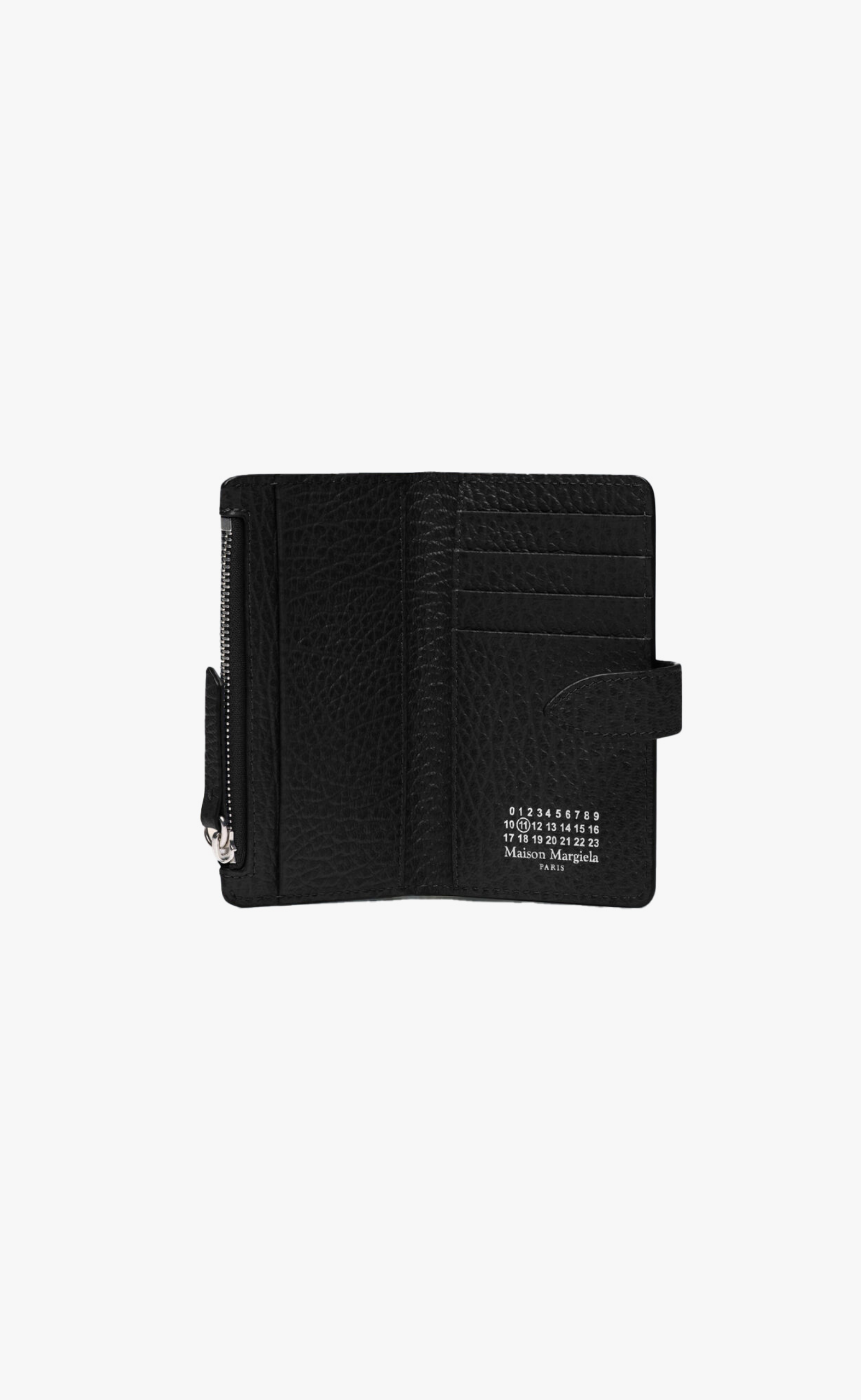 FOUR STITCHES ZIP BLACK WALLET
