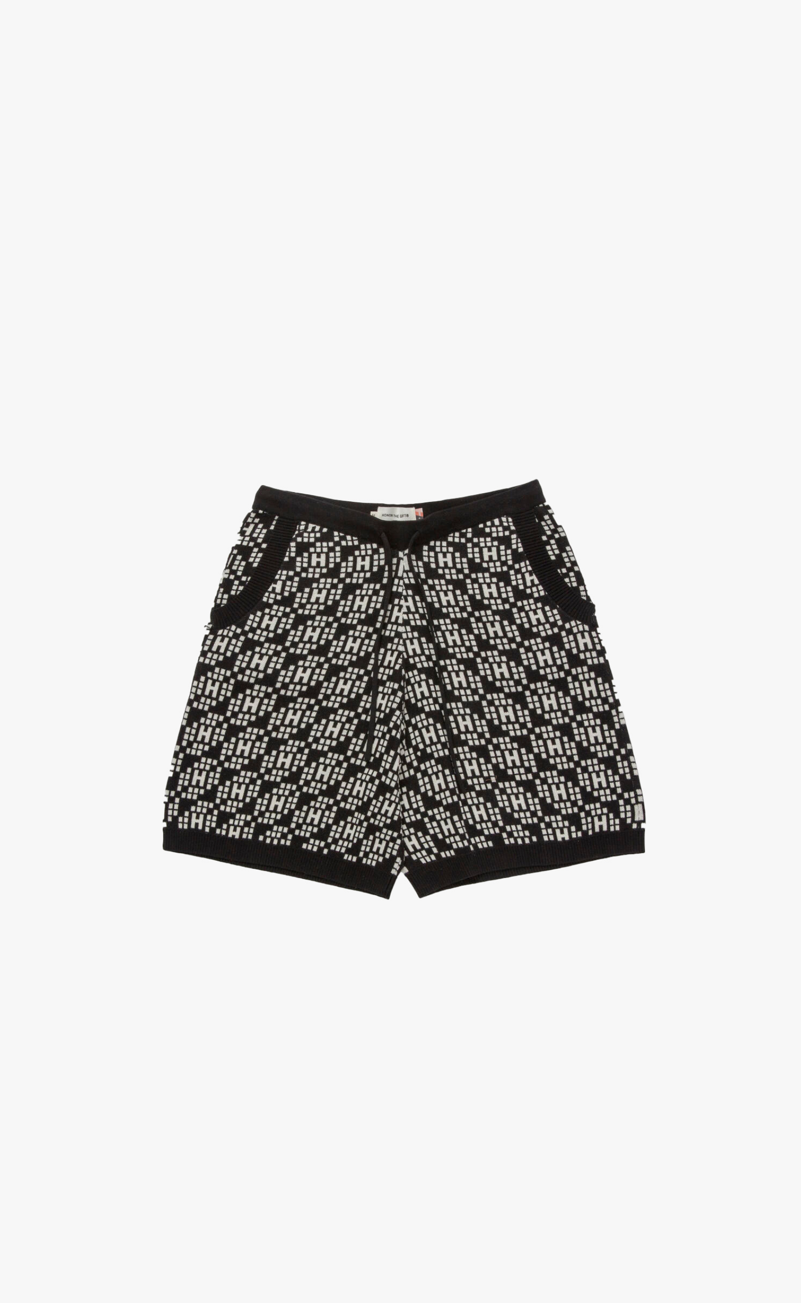 H KNIT BLACK SHORTS