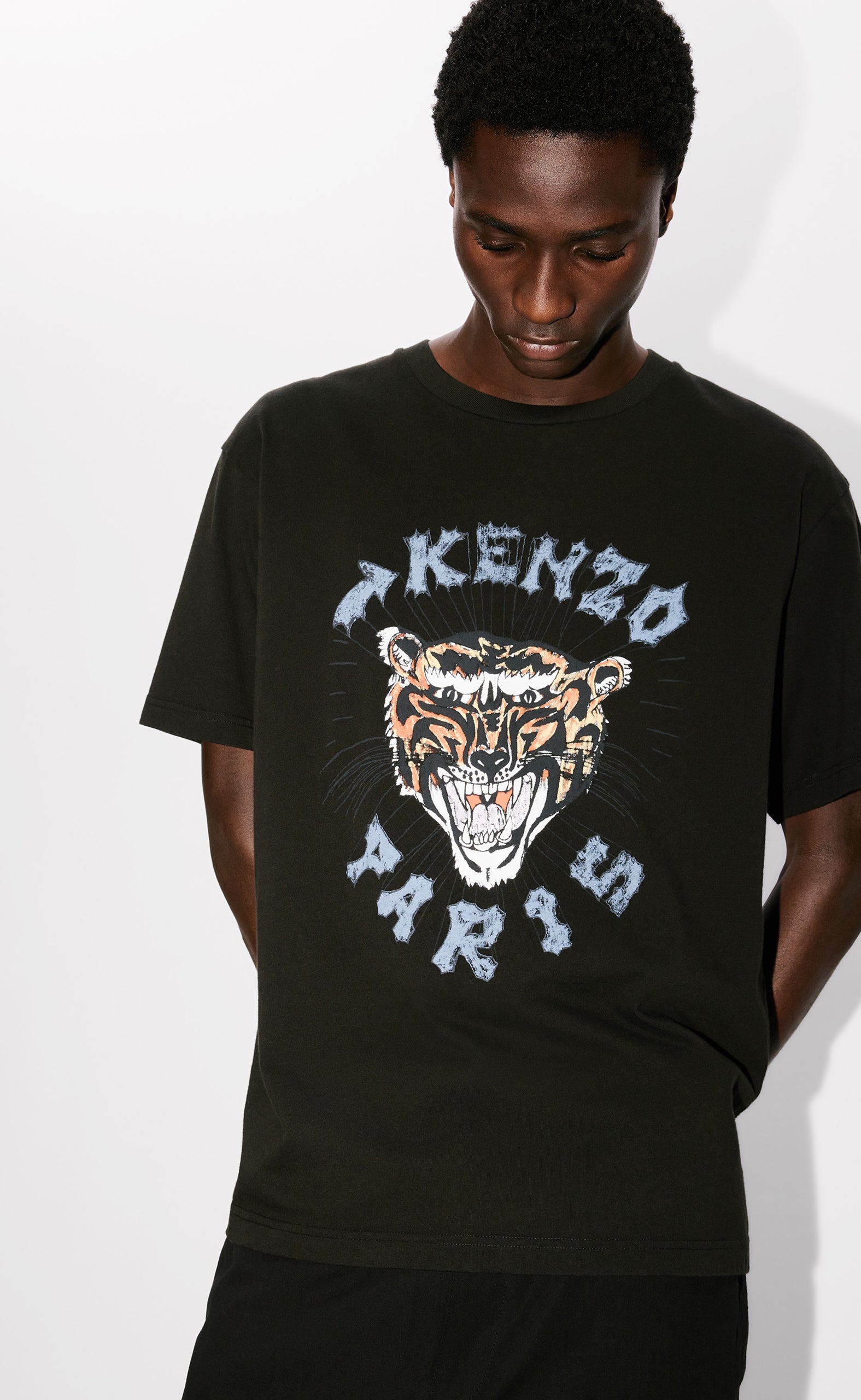 DRAWN VARSITY OVERSIZE BLACK T-SHIRT