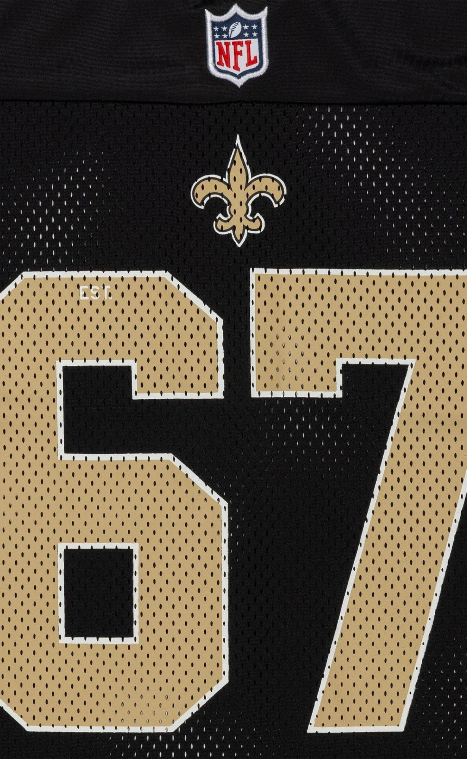 NEW ORLEANS SAINTS NFL MESH BLACK T-SHIRT