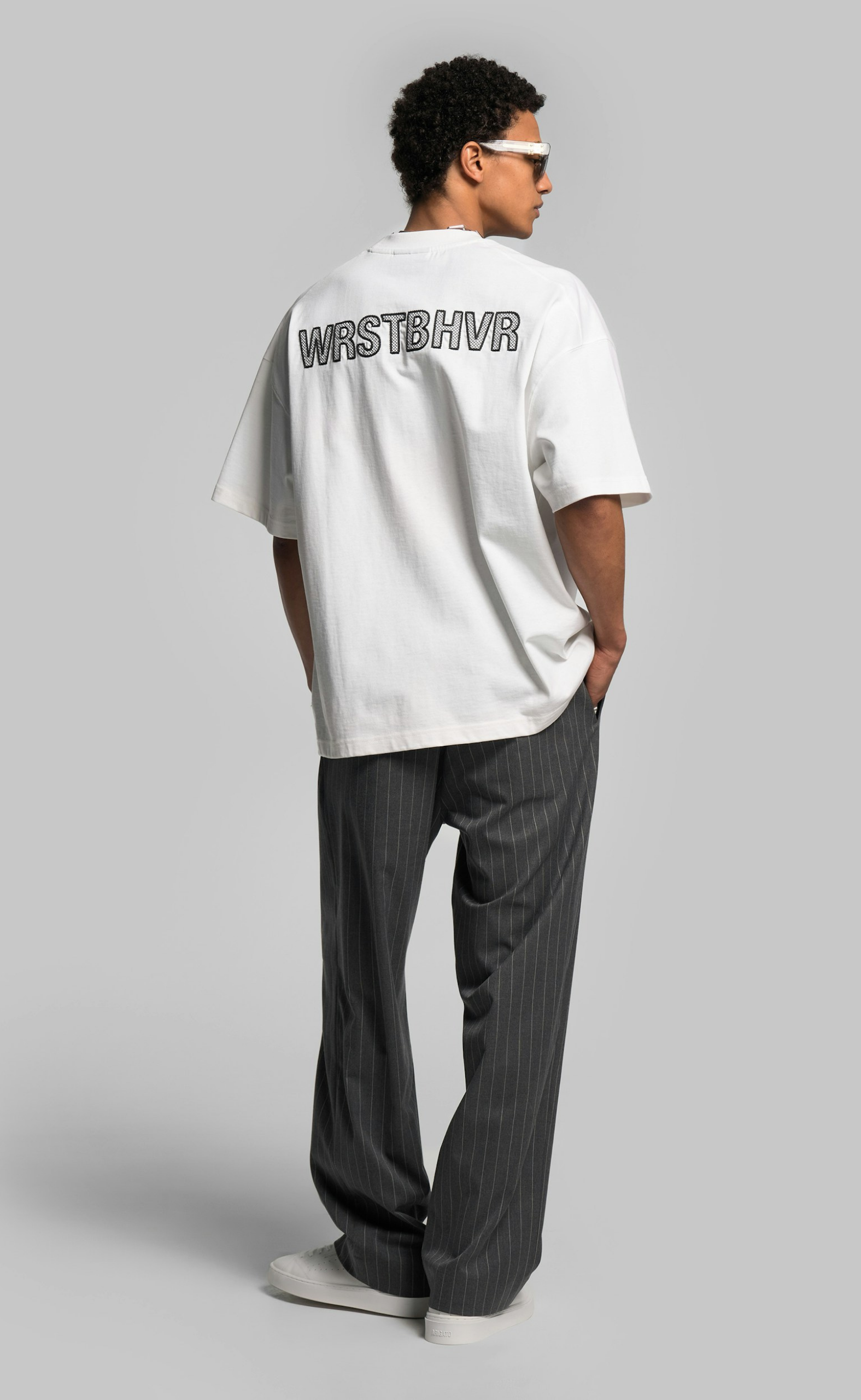 LATTICE BRIGHT WHITE T-SHIRT