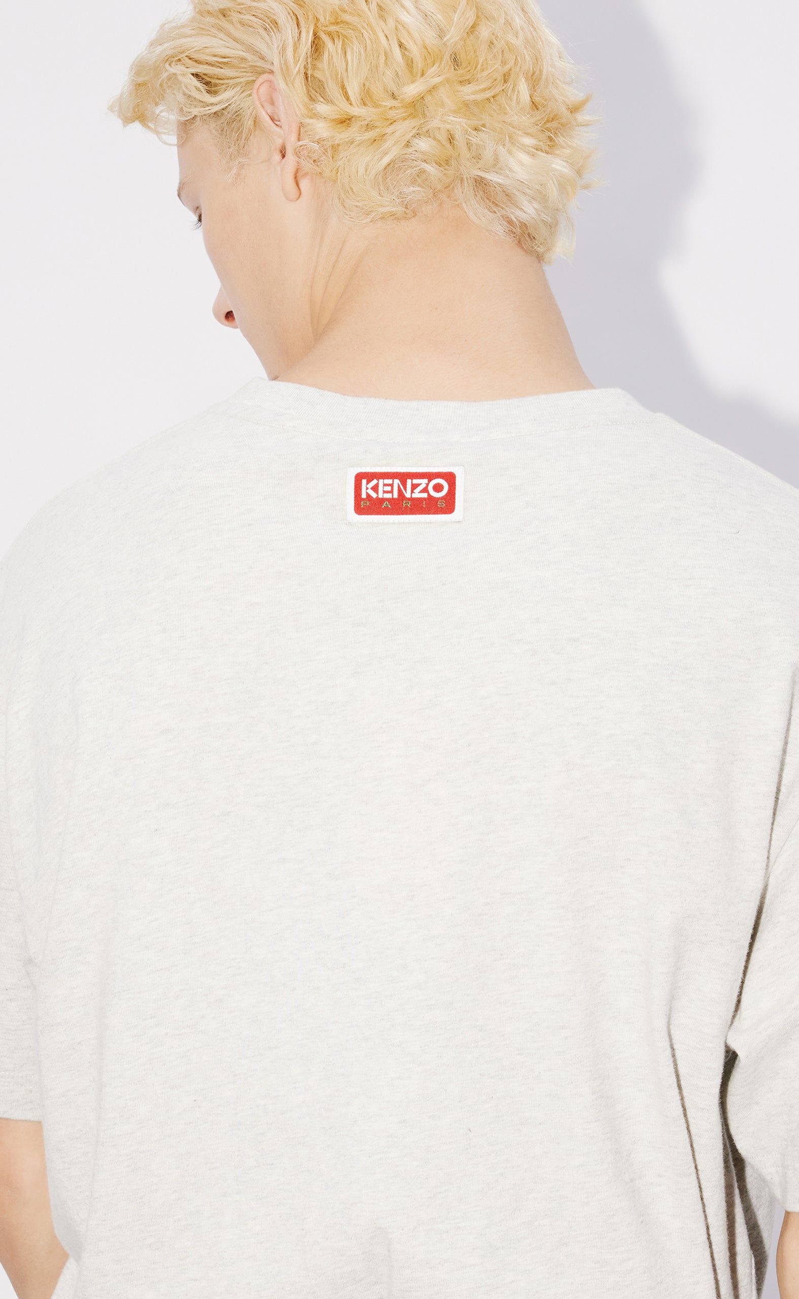 LUCKY TIGER OVERSIZE PALE GREY T-SHIRT