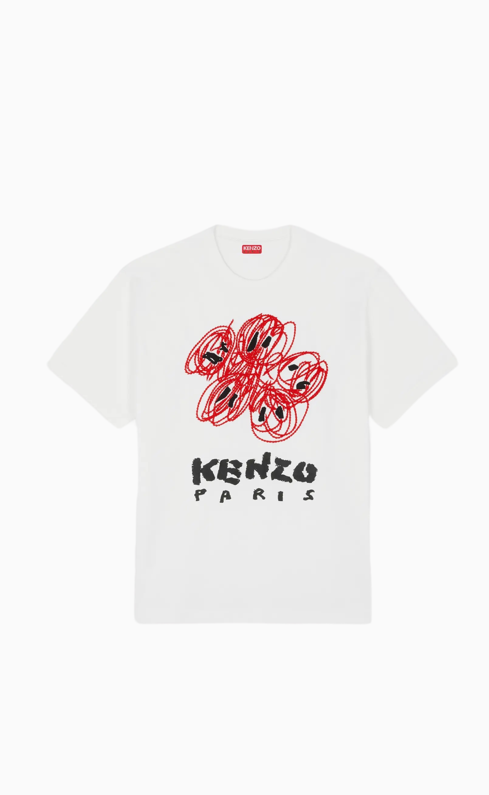 KENZO DRAWN VARSITY EMBROIDERED T SHIRT