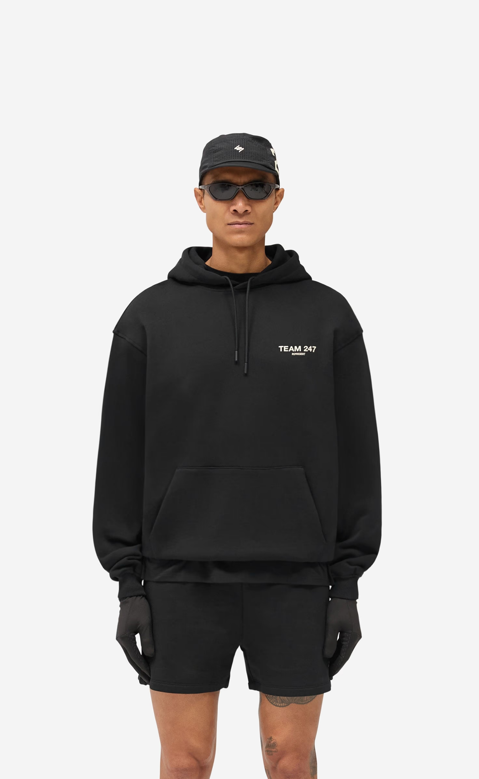 TEAM 247 OVERSIZED JET BLACK HOODIE