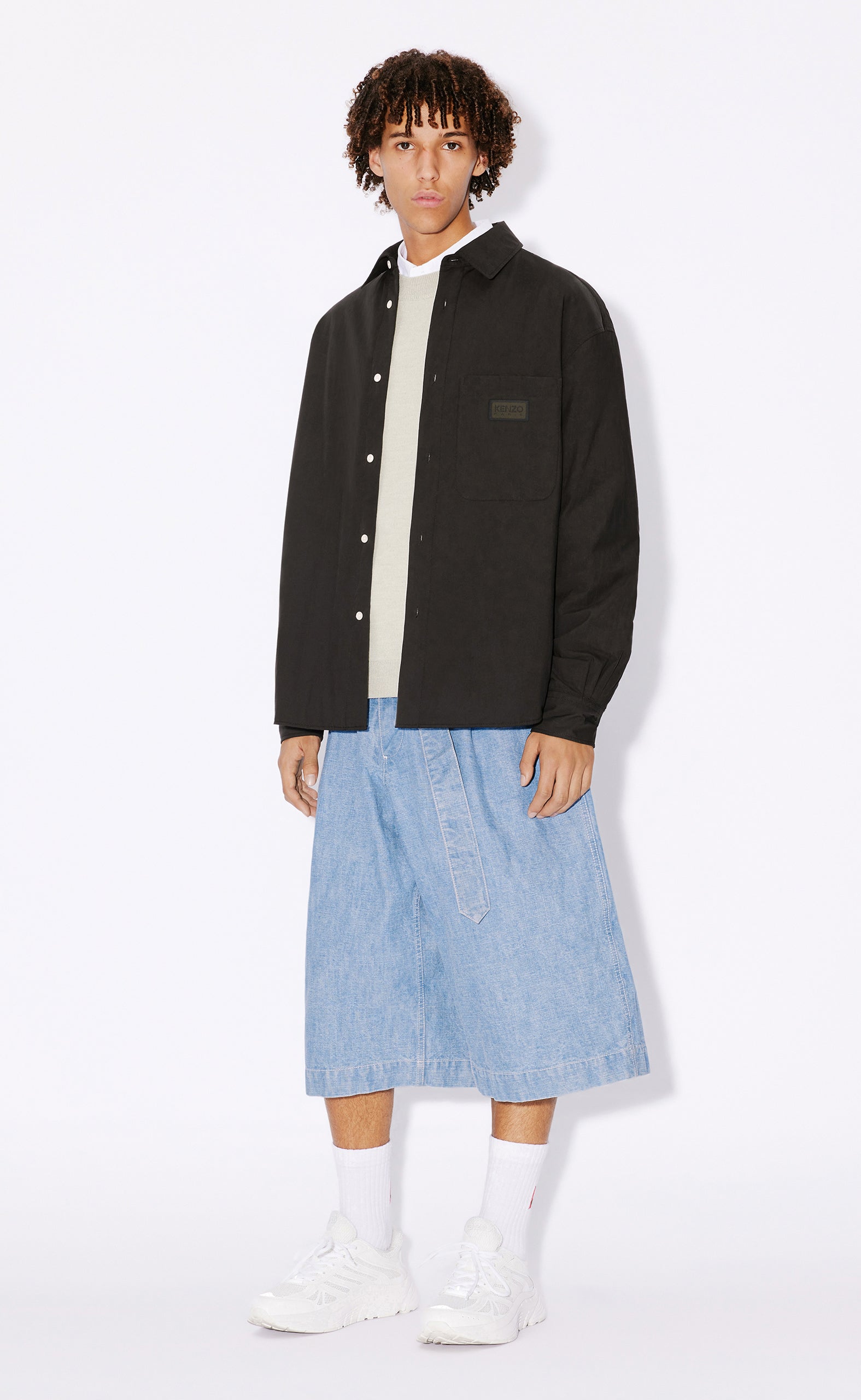 BICOLOR KENZO PARIS PADDED BLACK SHIRT