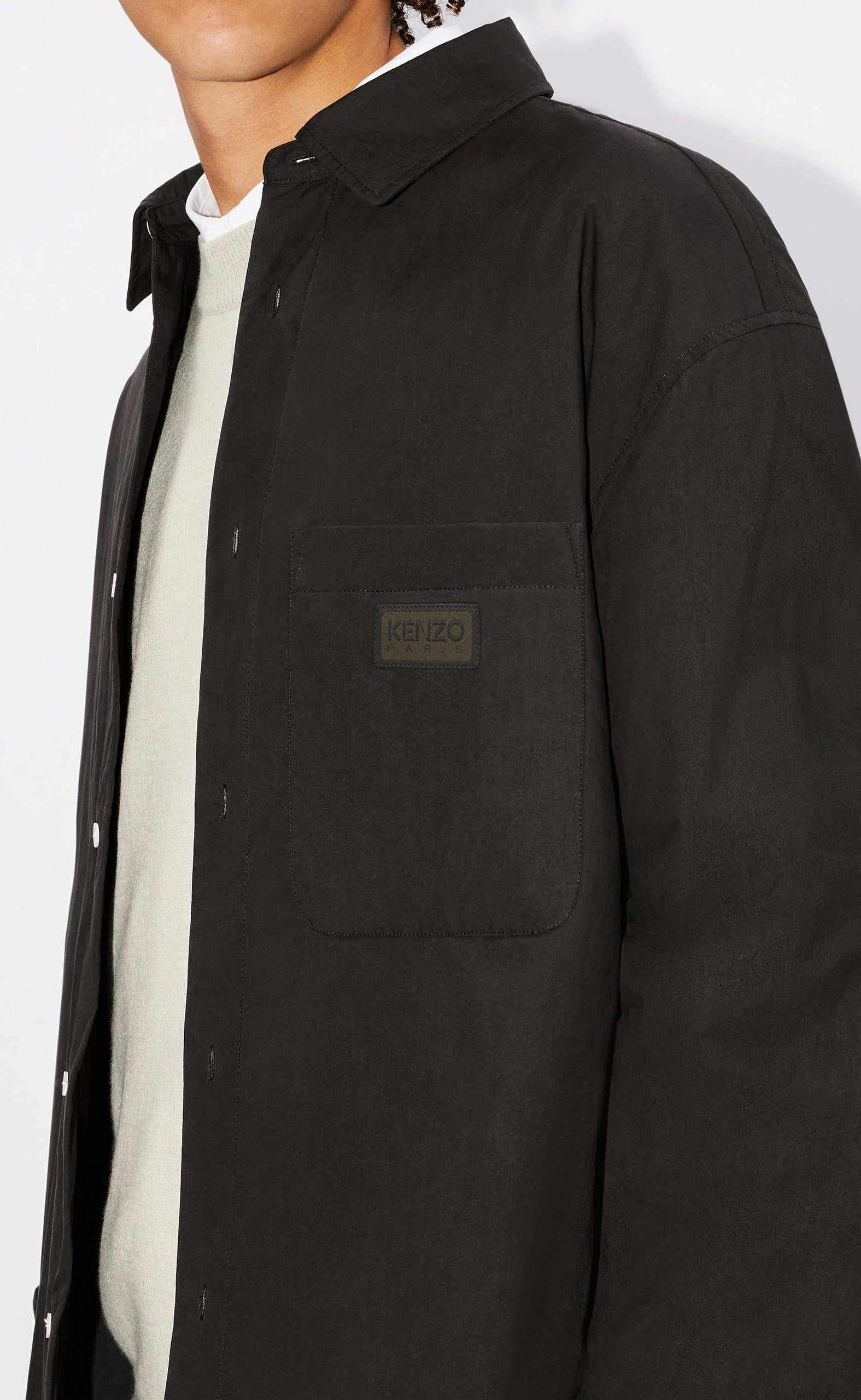 BICOLOR KENZO PARIS PADDED BLACK SHIRT
