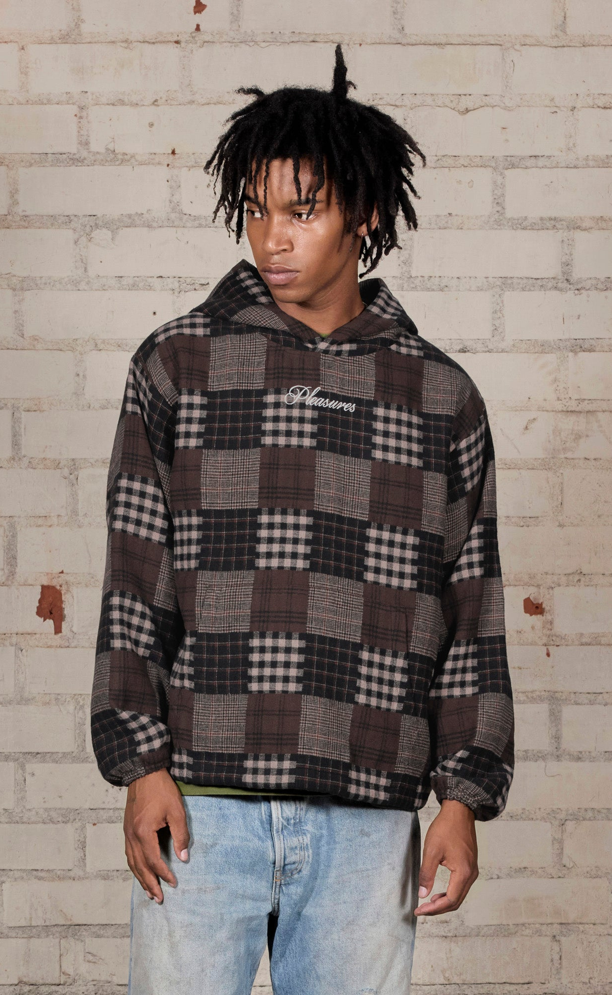 MADRAS PONCHO BROWN HOODIE