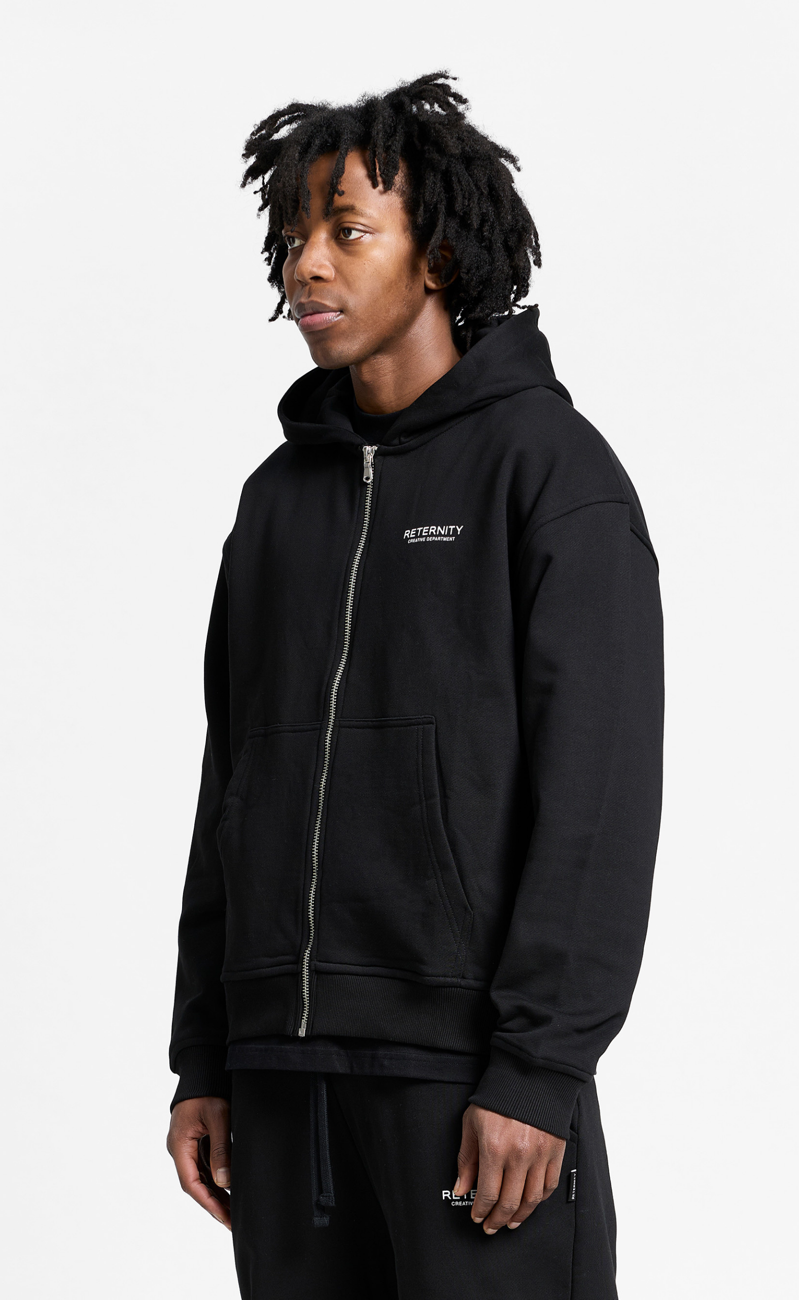 CREATIVE DEPT ZIP BLACK HOODIE